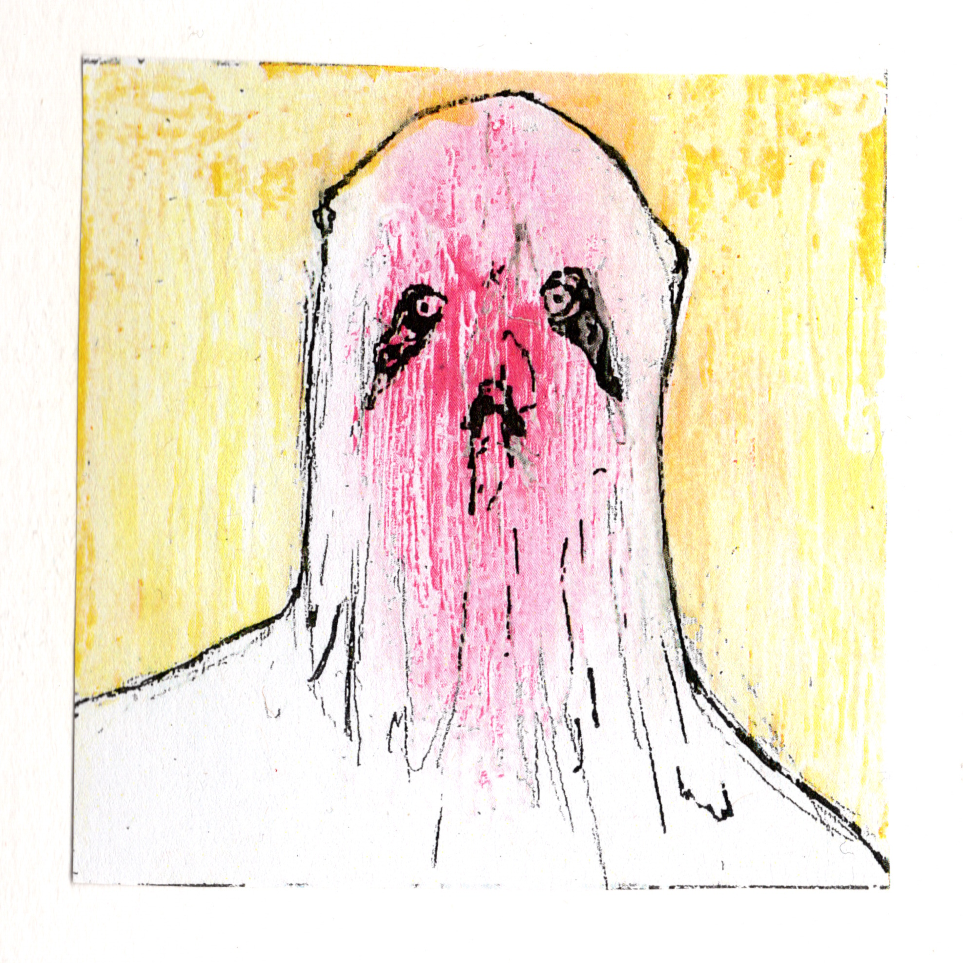 Ink and marker on white crayon, 2024