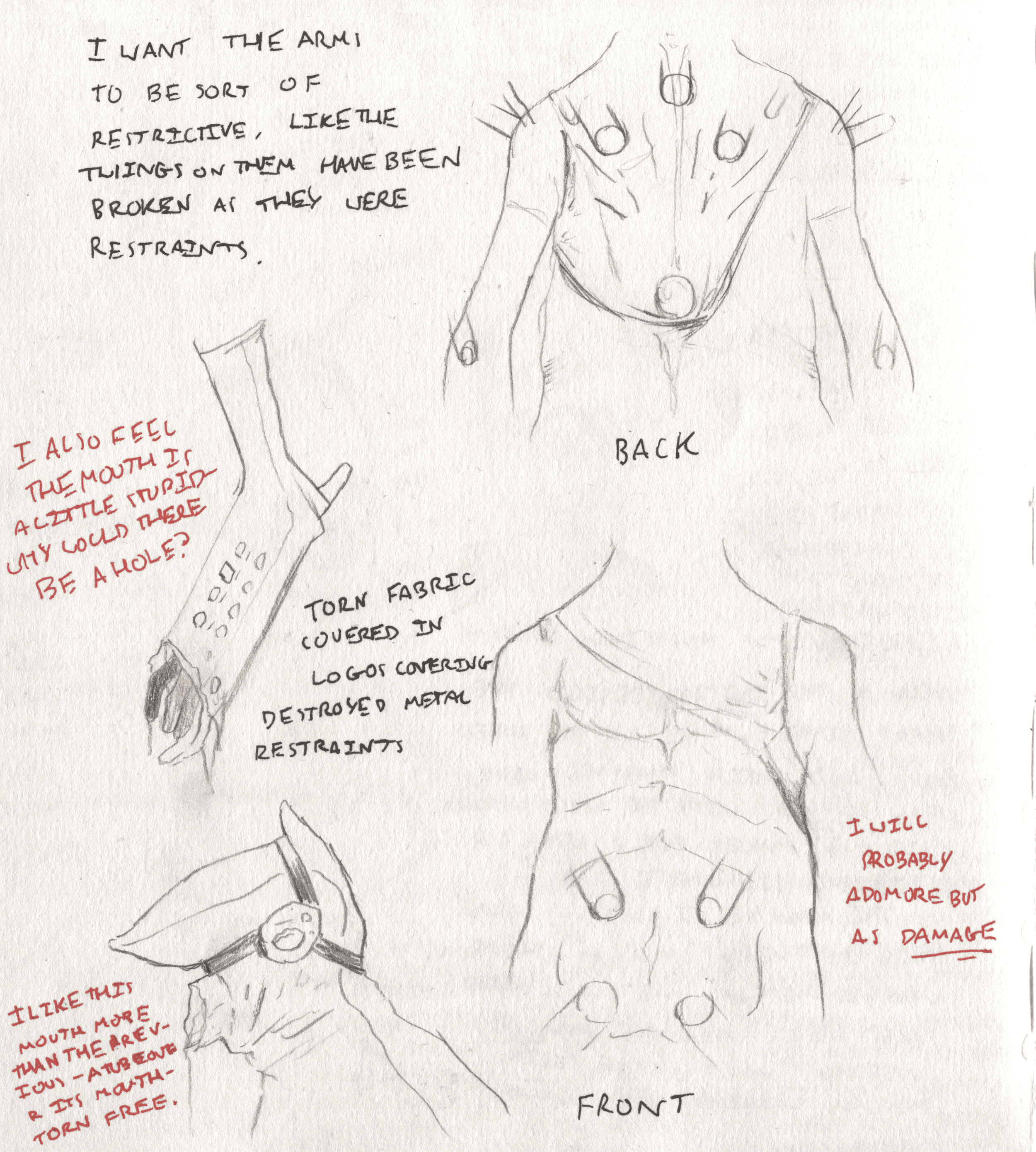 Monster concept sketches & notes