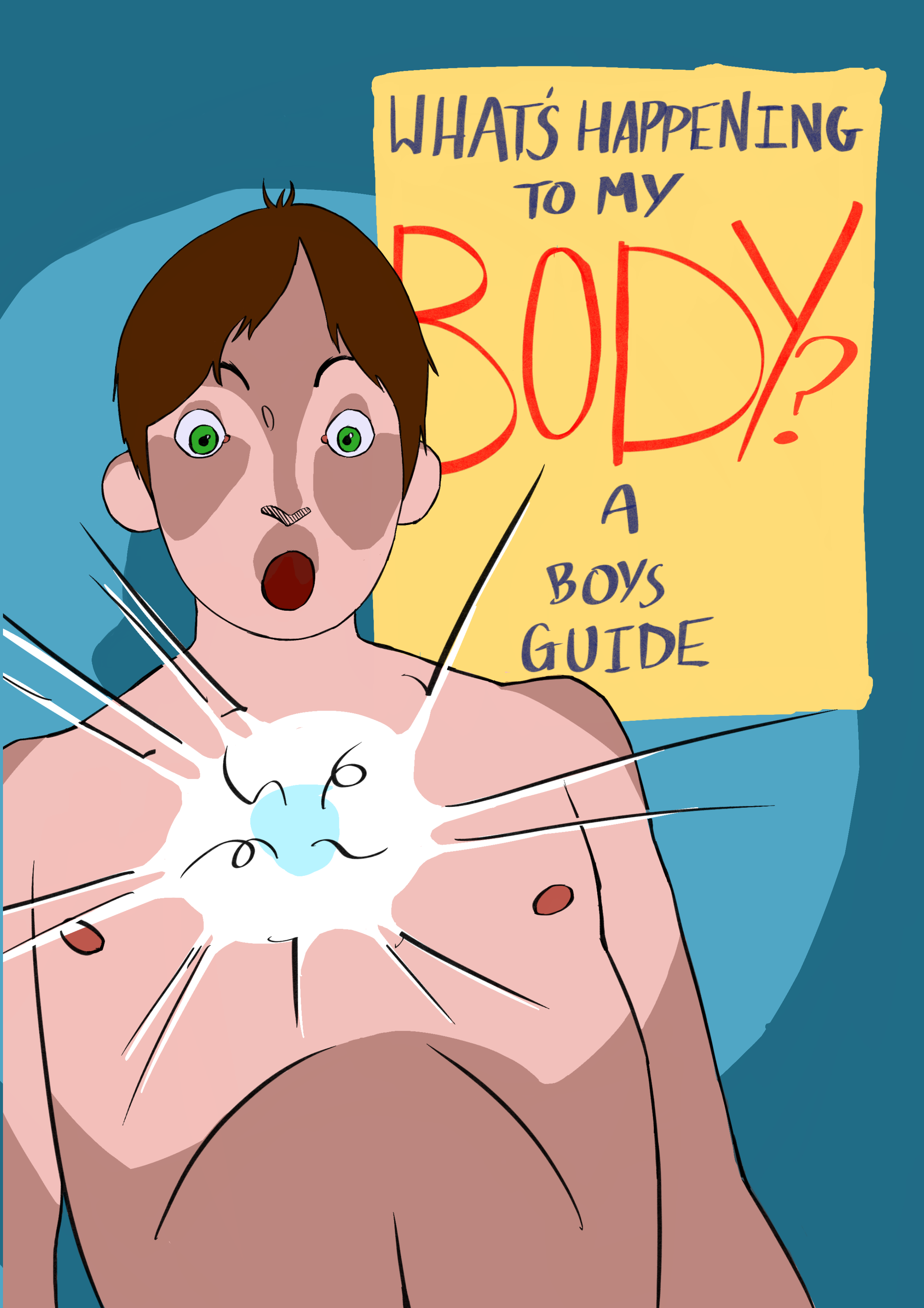 Boy's puberty book (onscreen)