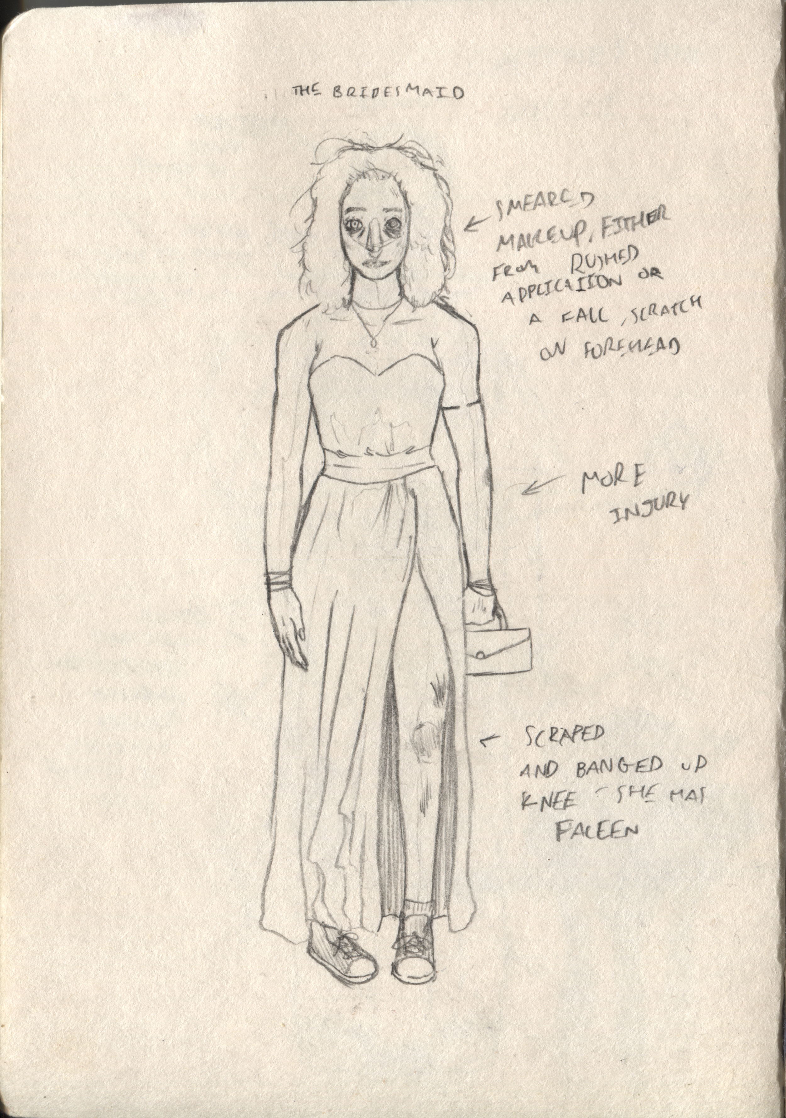 Bridesmaid sketch & notes