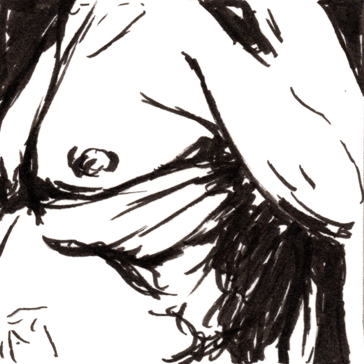 Life drawing, ink on paper, 2023
