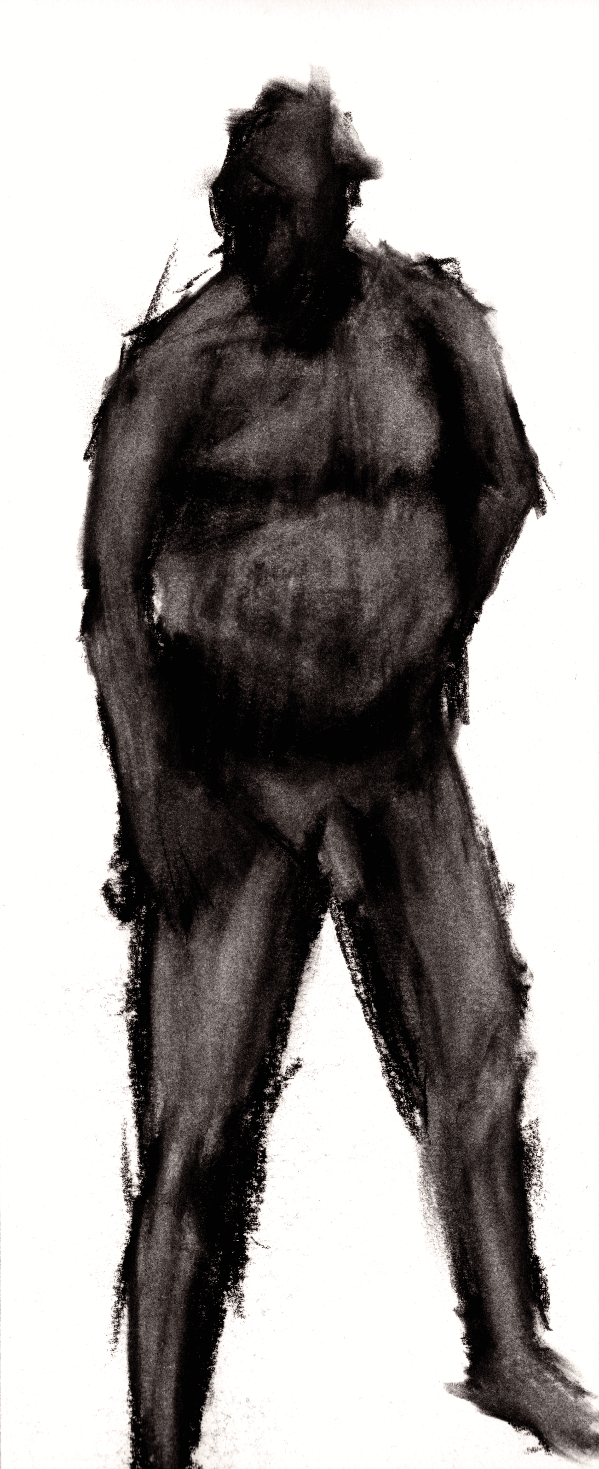 Life drawing, charcoal on paper, 2023