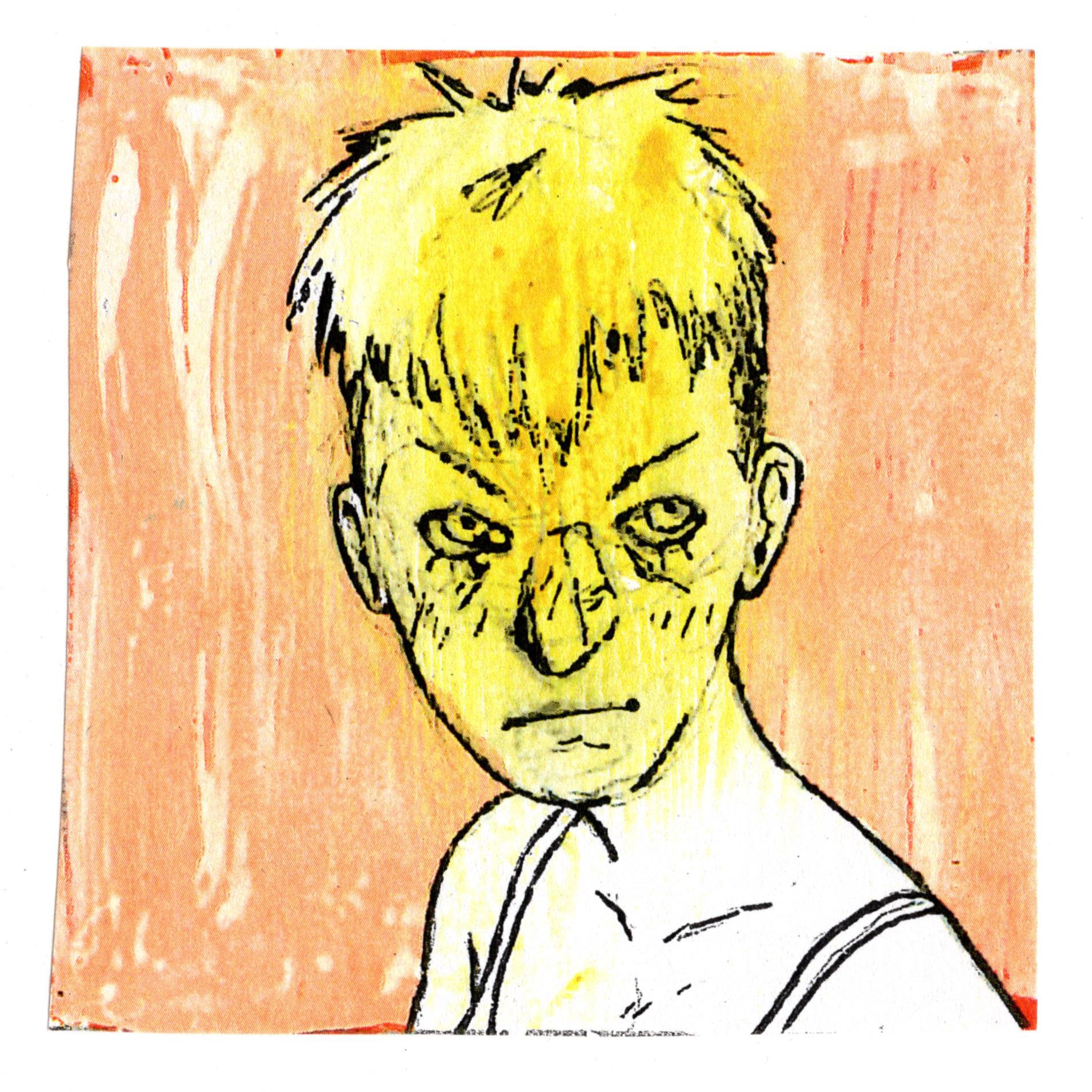 Ink and marker on white crayon, 2024