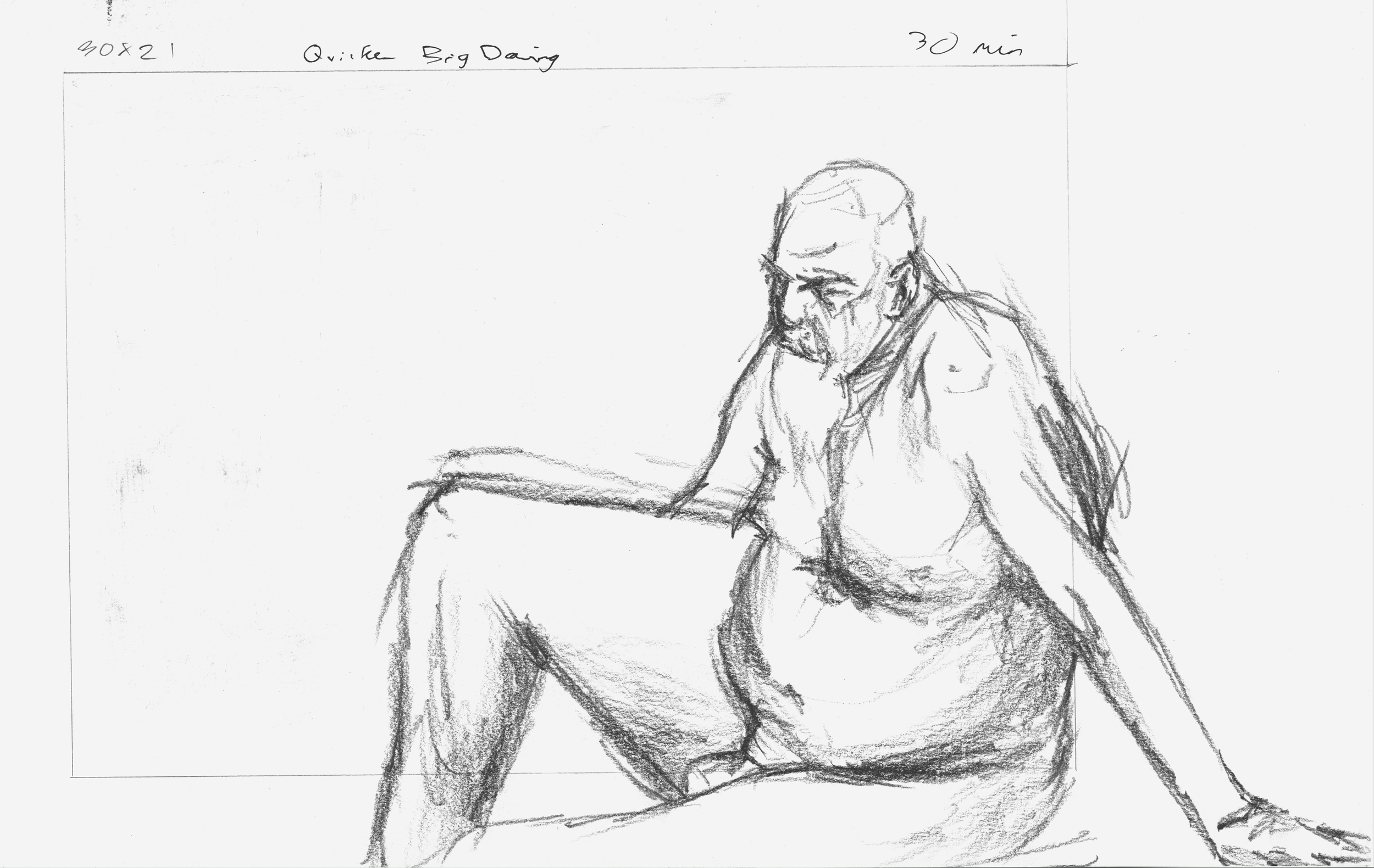 Life drawing, pencil on paper, 2023