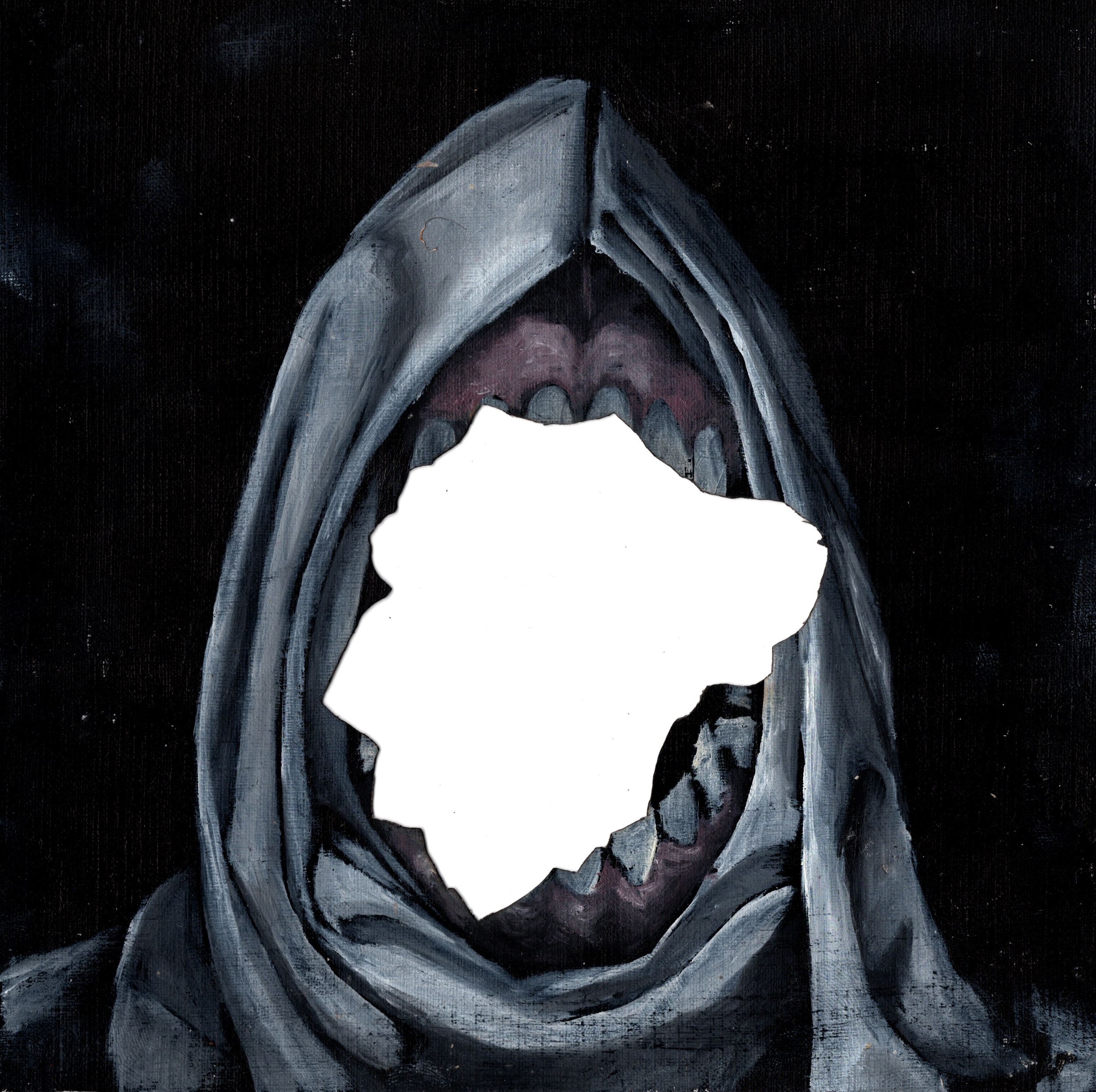 Oil on burnt canvas paper, 2023