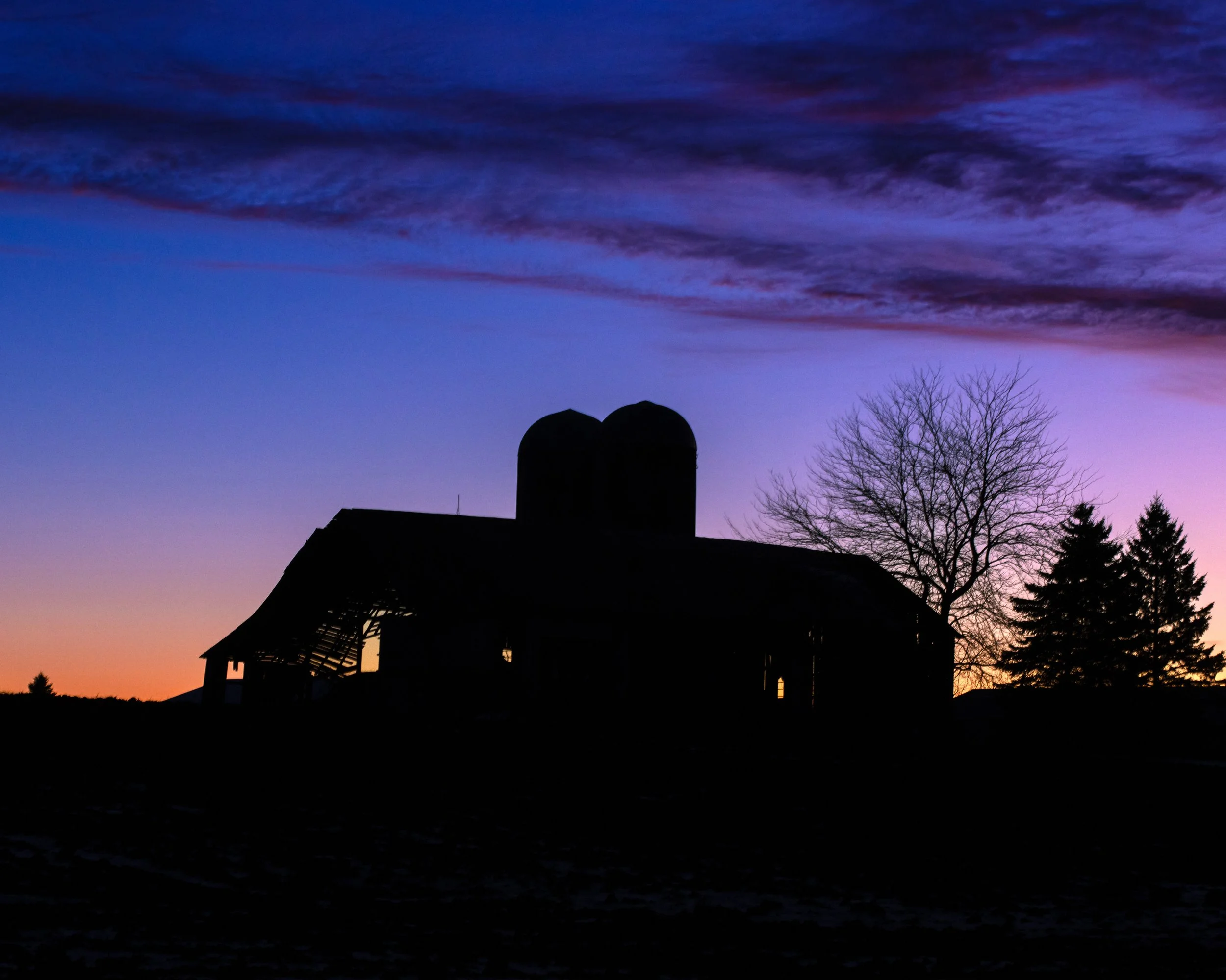 Winter Sunset Greenbush Wisconsin 16x20.jpg