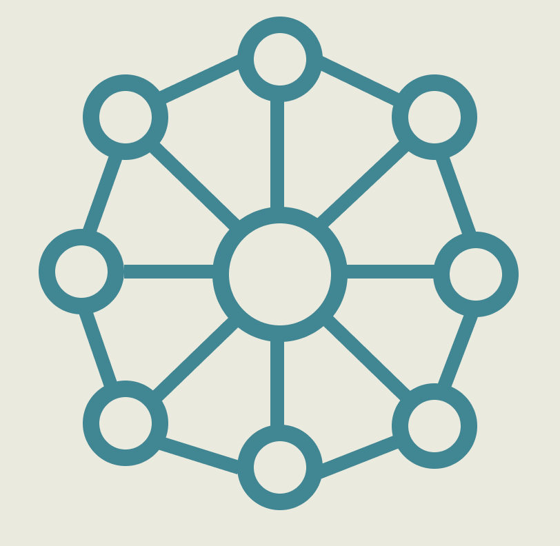 simbol grafovske mreže sa čvorovima i vezama