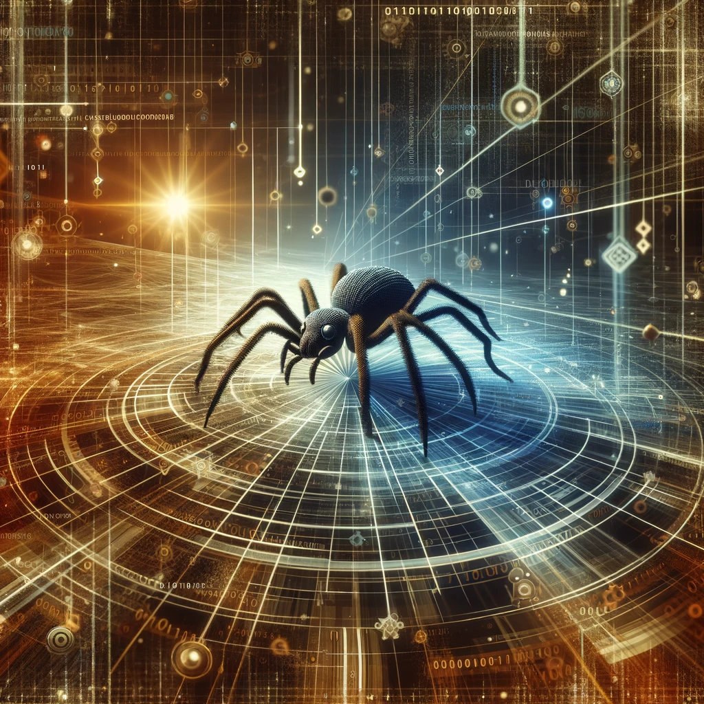 pauk koji simbolizira web crawling