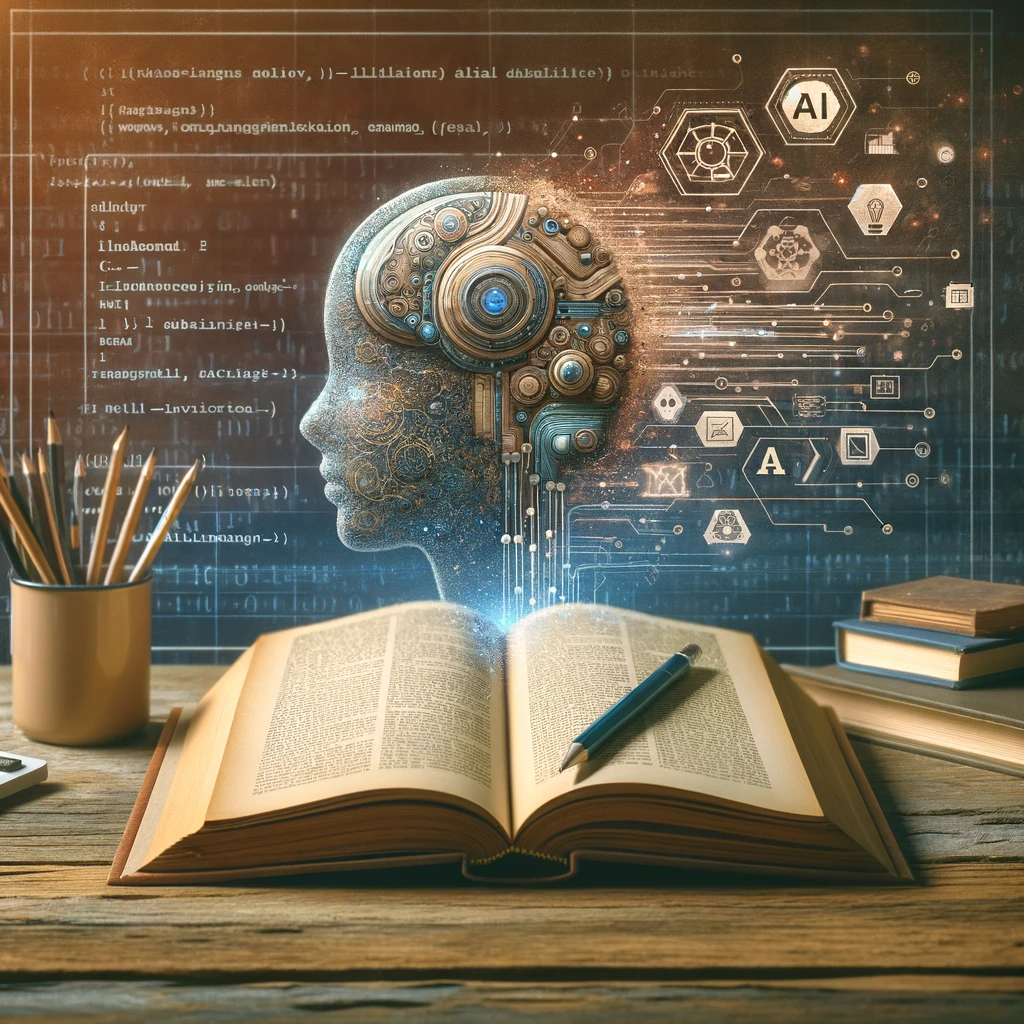 knjiga i moderni simbol umjetne inteligencije