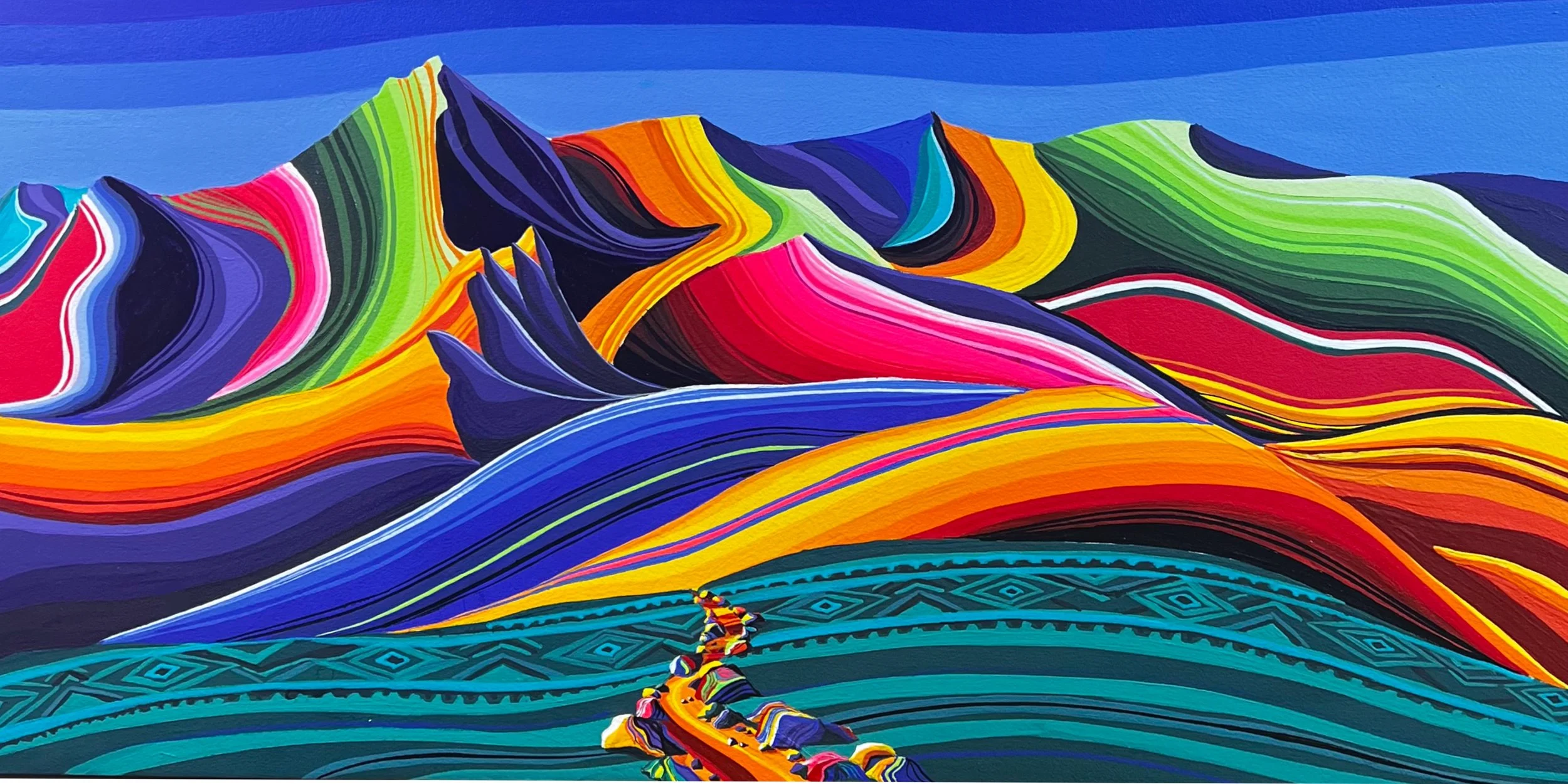 "Montaña de Colores"
Acrylic on cradled Panel 