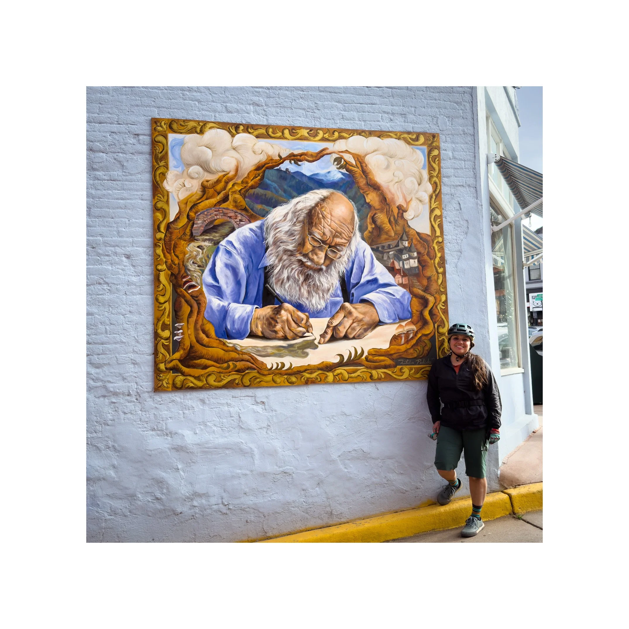 Standing next to my mural of Rockey for the the Rockey Art Museum in Manitou Springs, CO