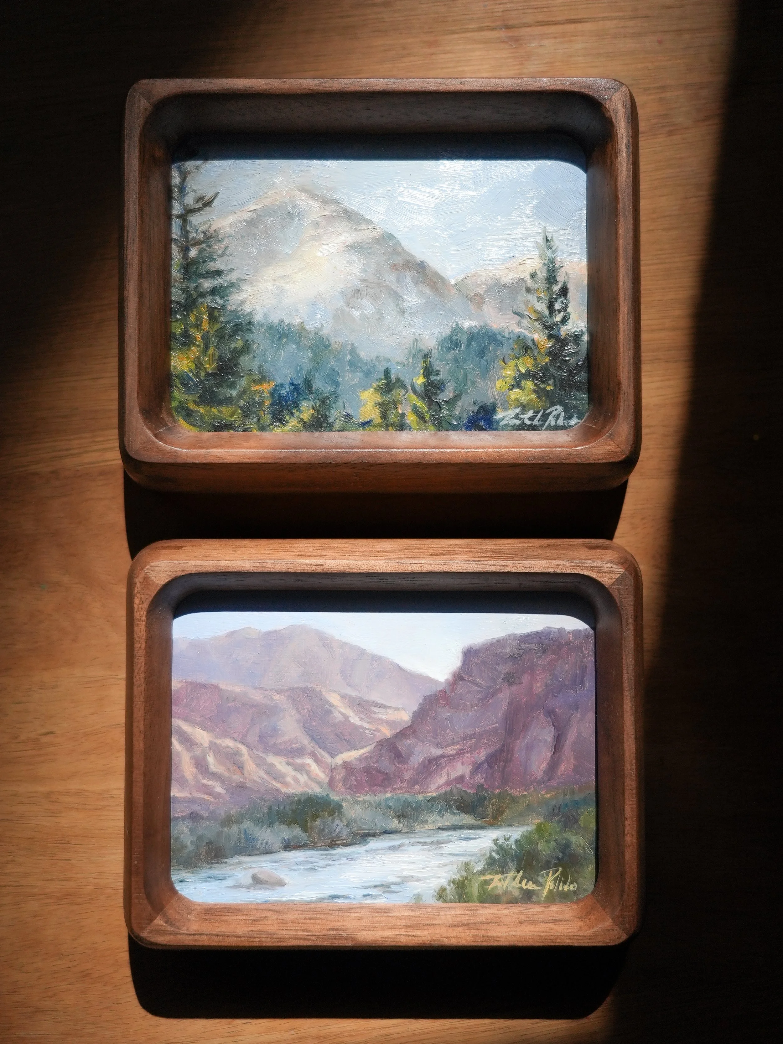 "Quandary Peak" & "Echo Canyon" 3x4 in Miniature Oil on Panel