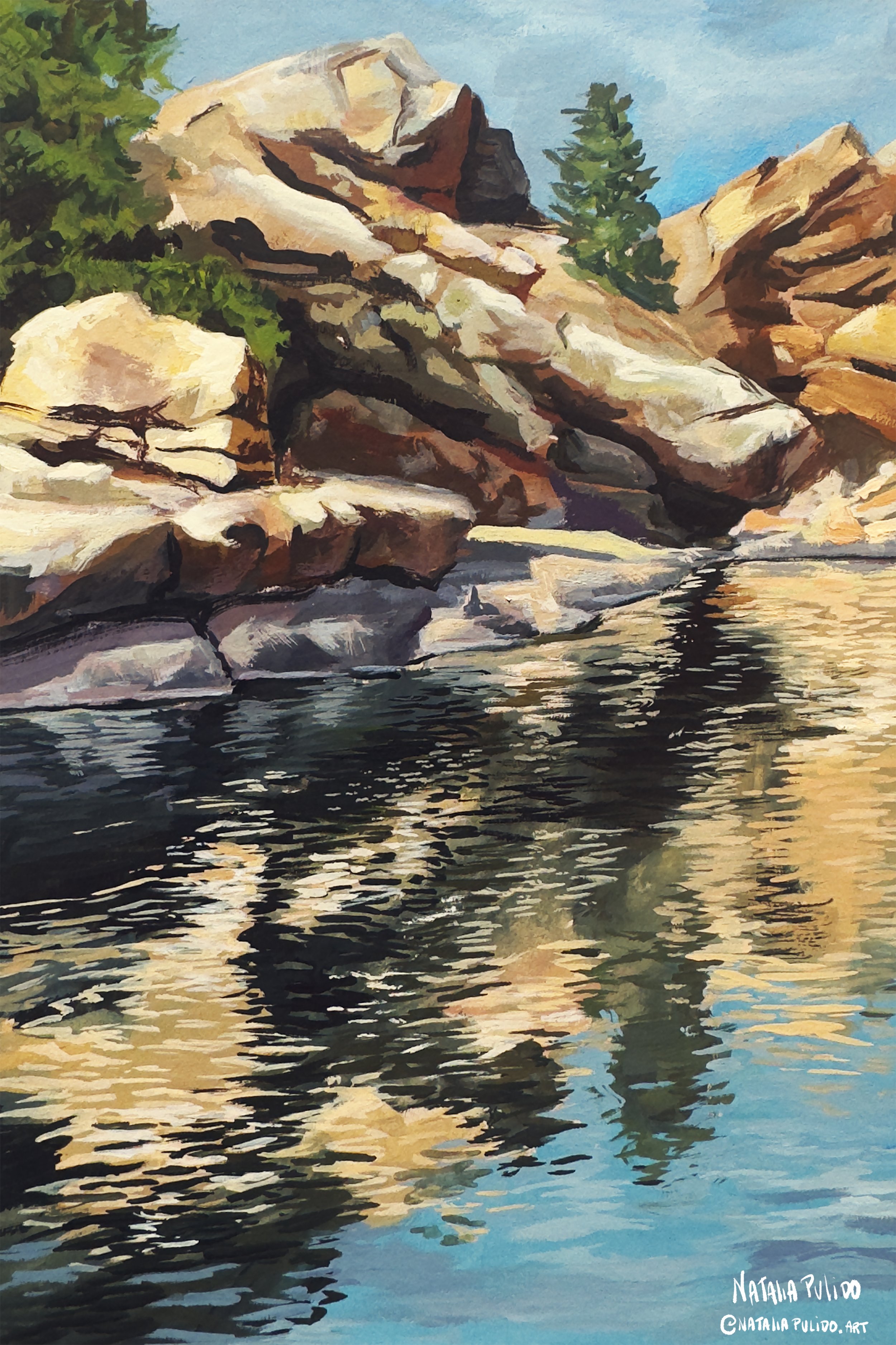 "Summer at Eleven Mile Canyon"
Gouache on Paper