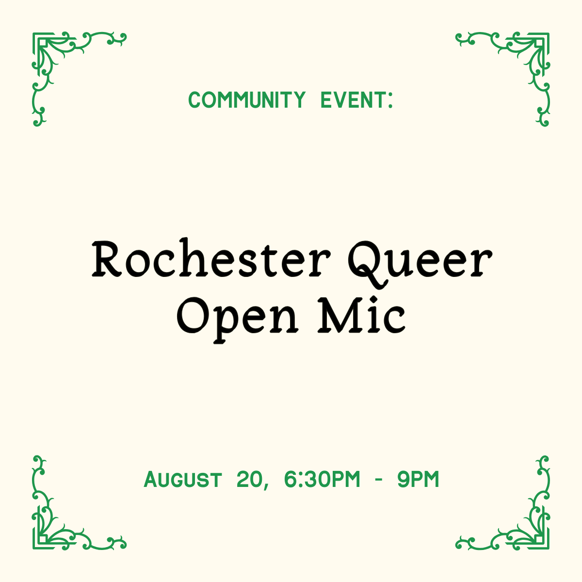 Rochester Queer Open Mic