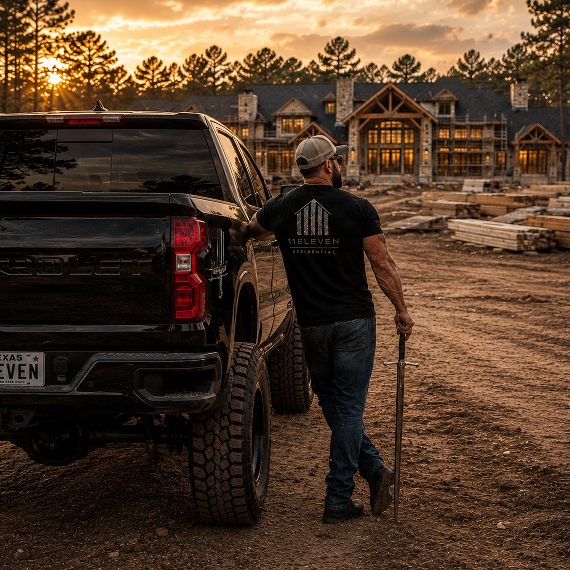 Surveying a new custom home build