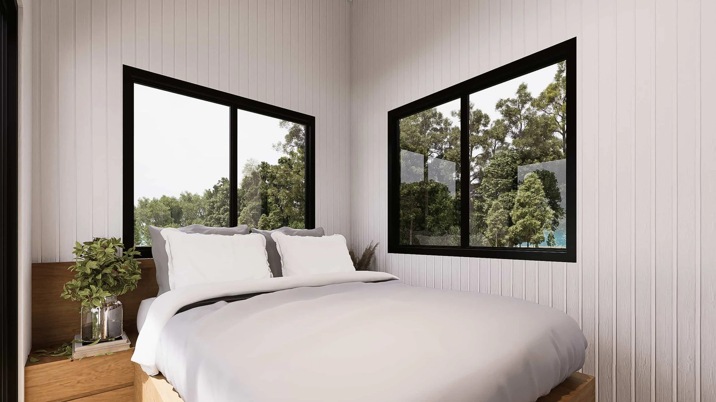Maple 9.0 is a single level 1-bedroom Tiny Home by Oz Tiny Homes in Australia, designed for off-grid living with a modern timber look and double-glazed windows