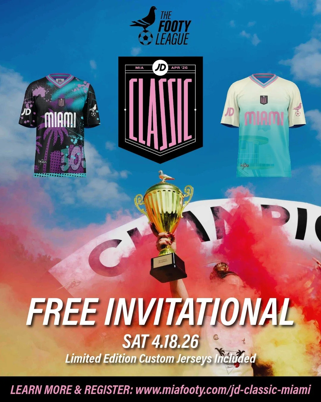 👀 You read that right... FREE INVITATIONAL! Sponsored by our friends at @jdsportsus 🏆 But limited spots are left...

🗓️ Sat April 18th, 2026
👕 Custom Home &amp; Away kits... INCLUDED
📍 @virginiakeybeachpark
🤑 $250 DEPOSIT (to be returned post t