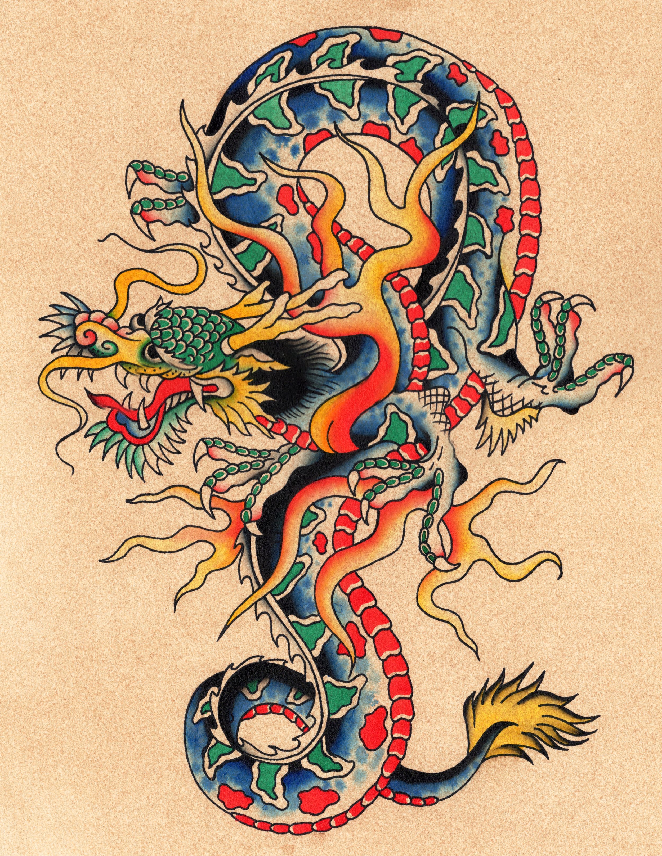 Cap Dragon Print