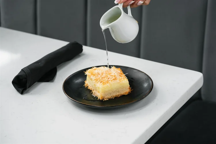 Dessert with sauce