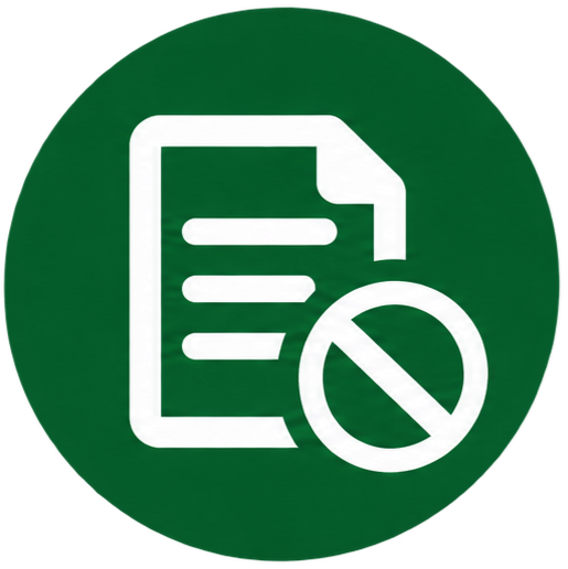 Icon of a document with a prohibition sign indicating restricted or disabled file access.