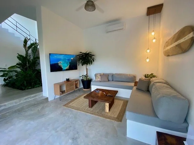 Comfy couches and large tv