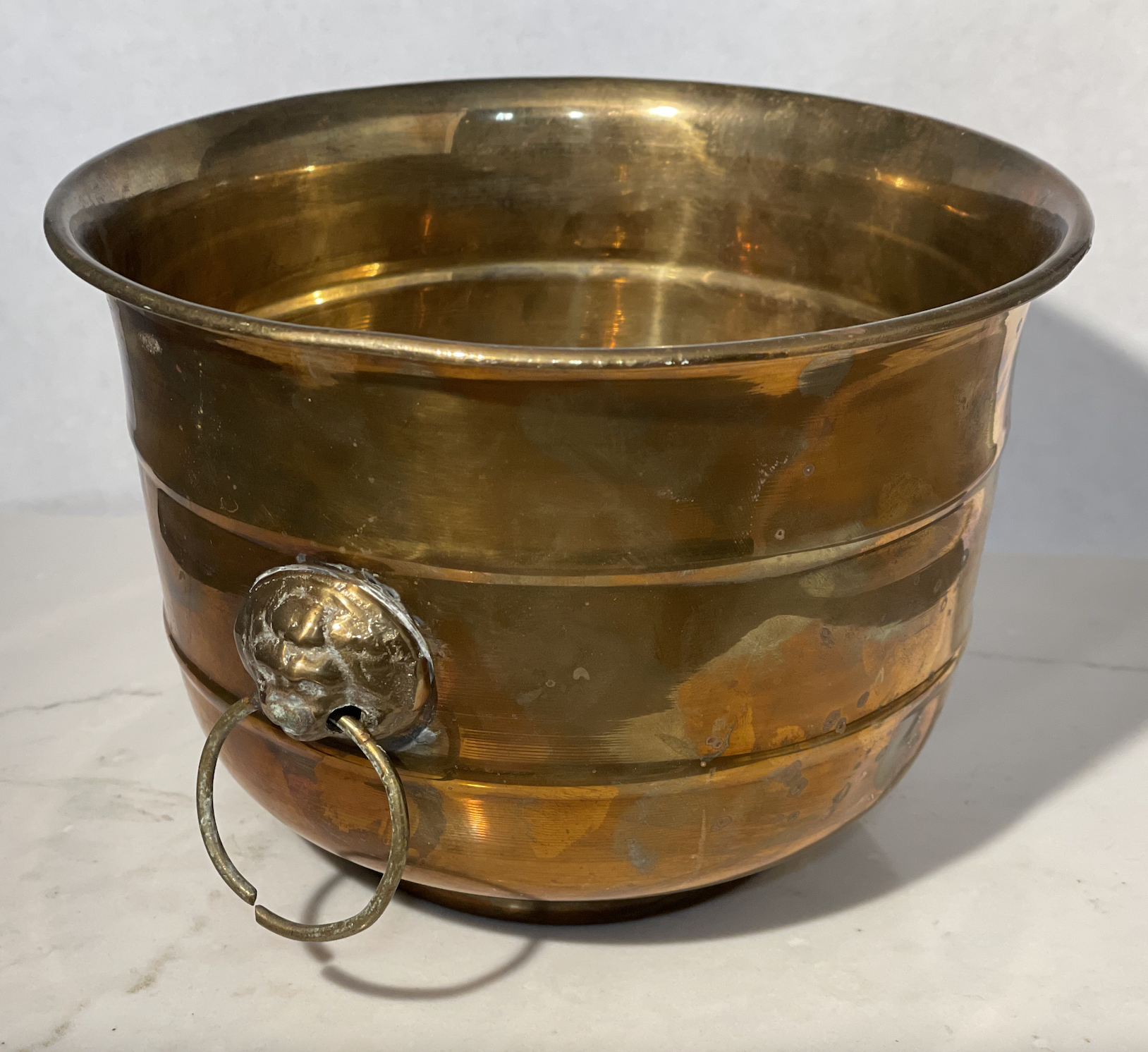 Brass Lion Planter
