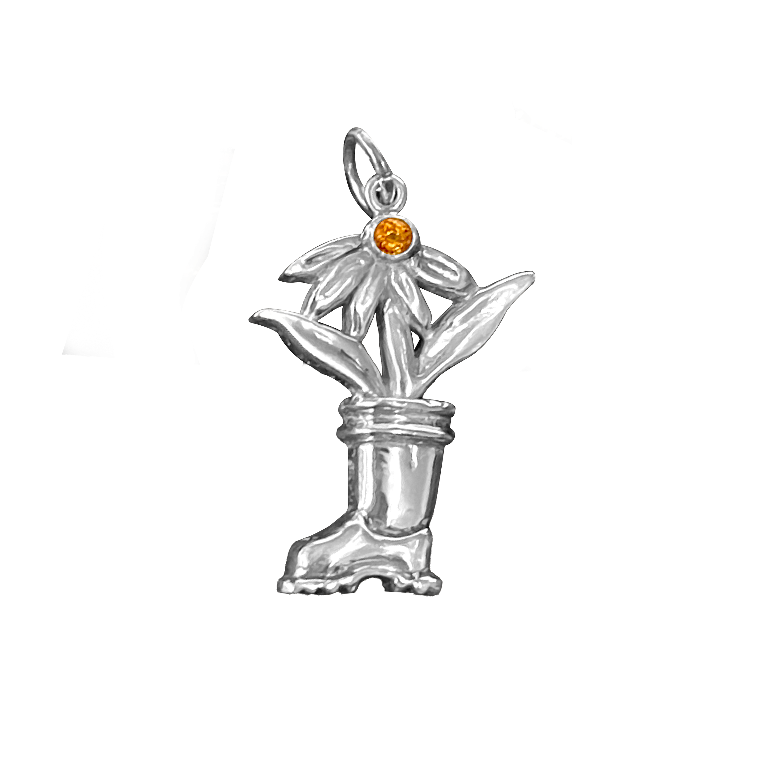 Flower Boot Pendant CZ Orange.png