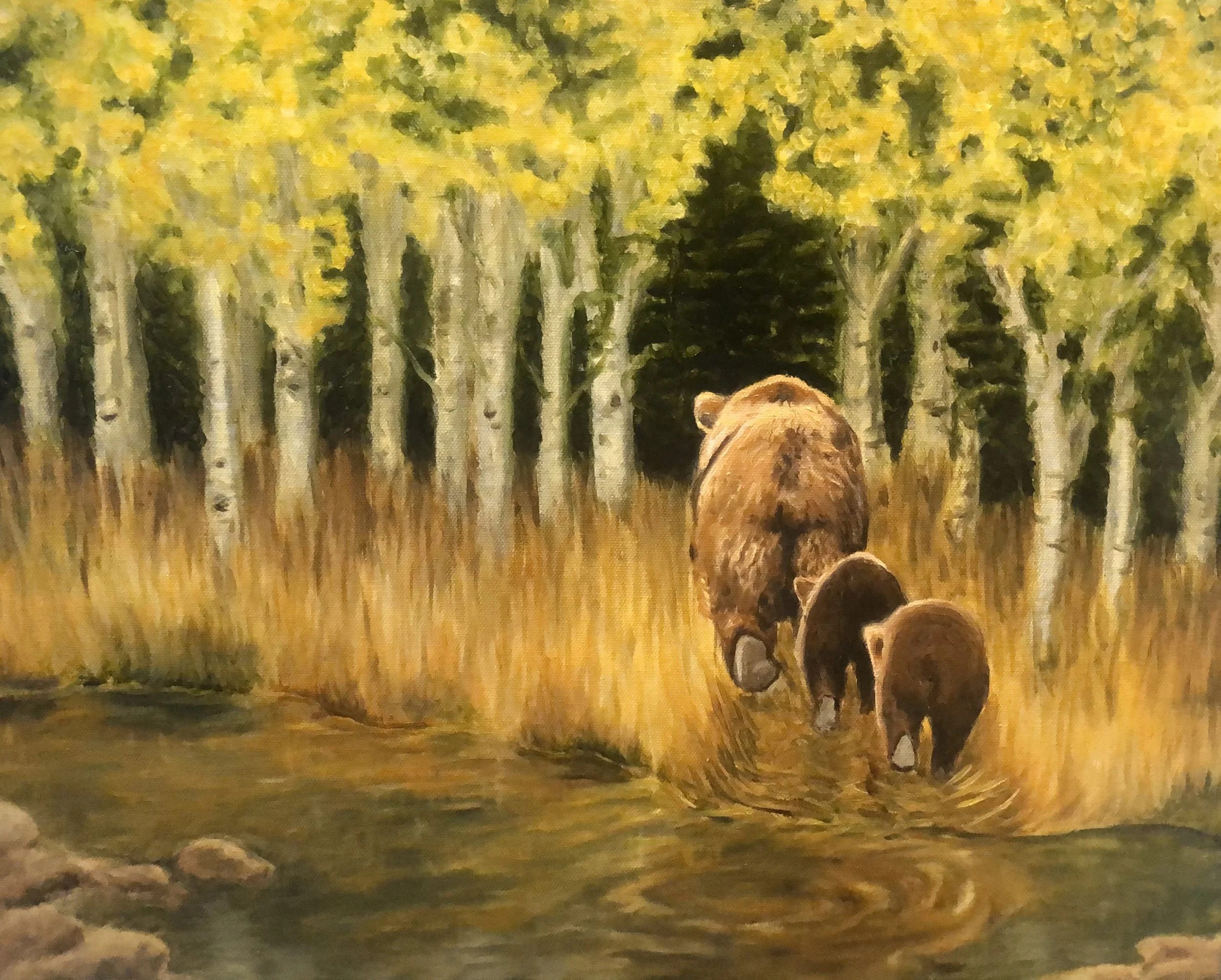 Three Bears oil on cavas 16x20