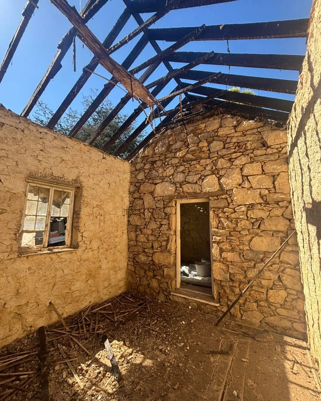 Just about ready for some finishing touches!!
Room with a view is the new grey! Given the world took the colours away we&rsquo;ll aim to  put some back somehow. Every time,  everywhere one way or another. 
Love my job!
# stonerestoration  #heritagesa
