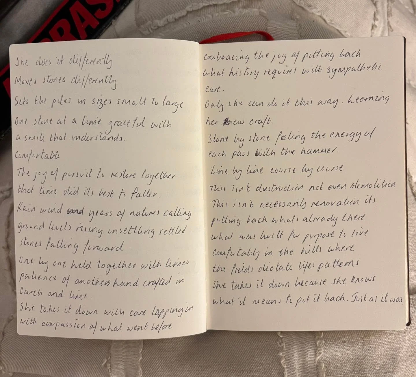 I watched Alison yesterday. I wrote this, this morning after thoughts of what we are doing kept waking me up. Love my job even more!

#stonerestoration #poetry #hertiagesa #latetolifetradie #doingthingsdifferently cedarandlime