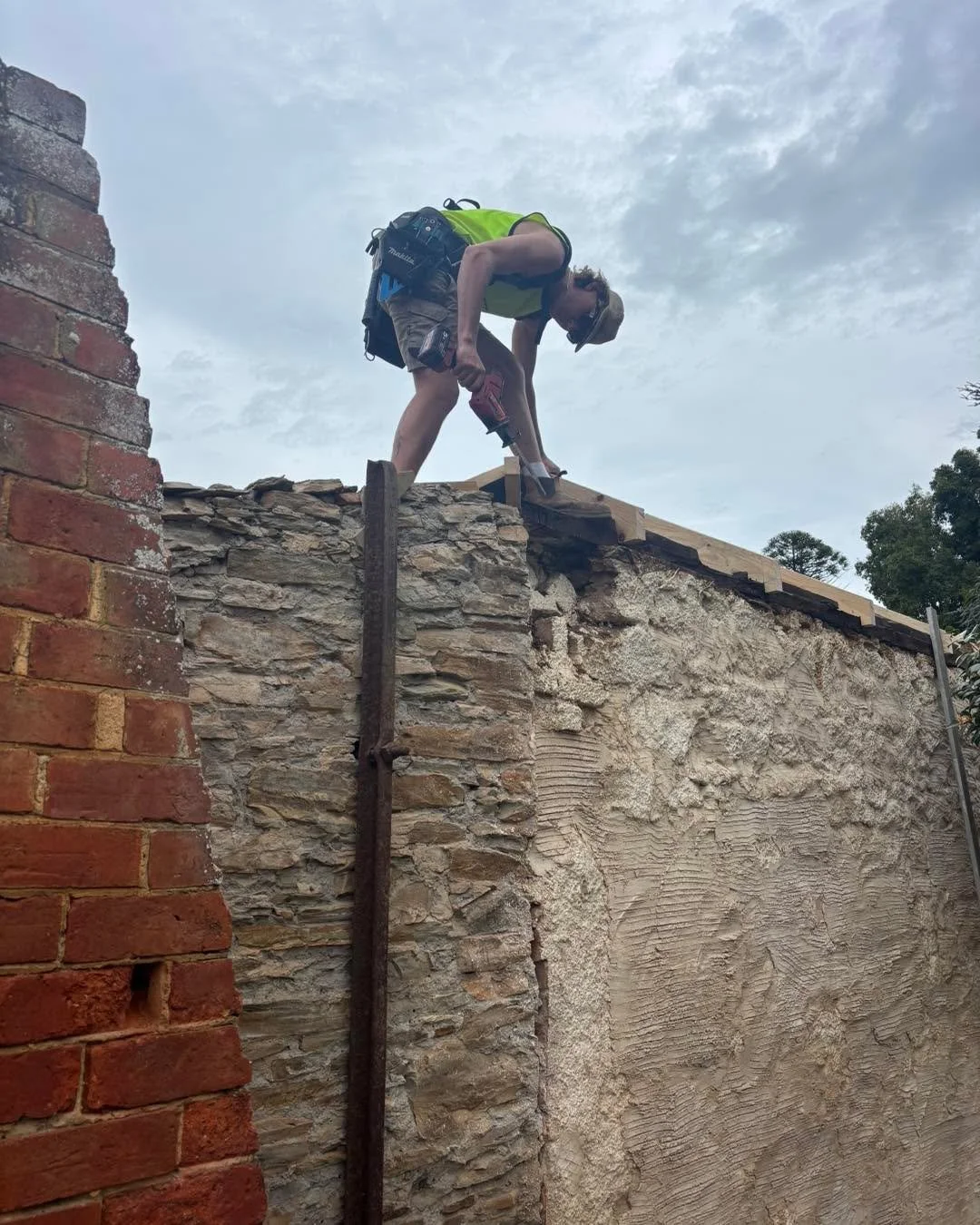 When you&rsquo;ve played football with your son and now you&rsquo;re working with him on the same job. He did choose carpentry over stone but on this job I&rsquo;m grateful he did. Special moments in Dad , son journeys. Proud of you Benny G. 
Love my