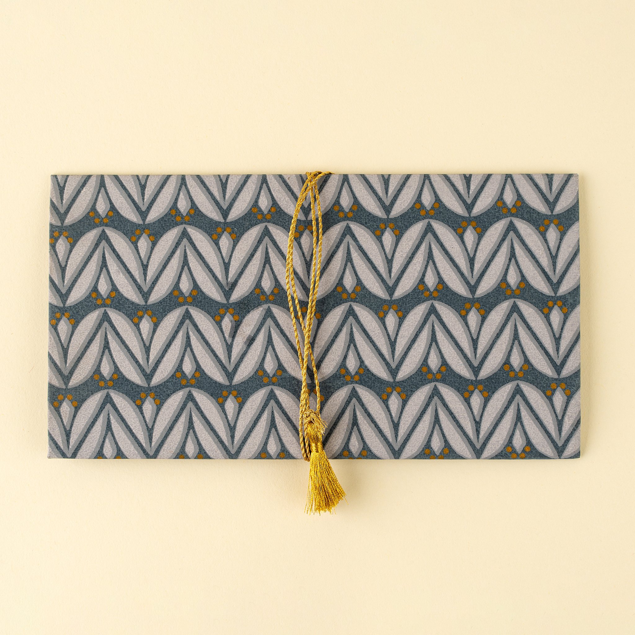 Laurel Block Print Envelope/Card, Slate Blue