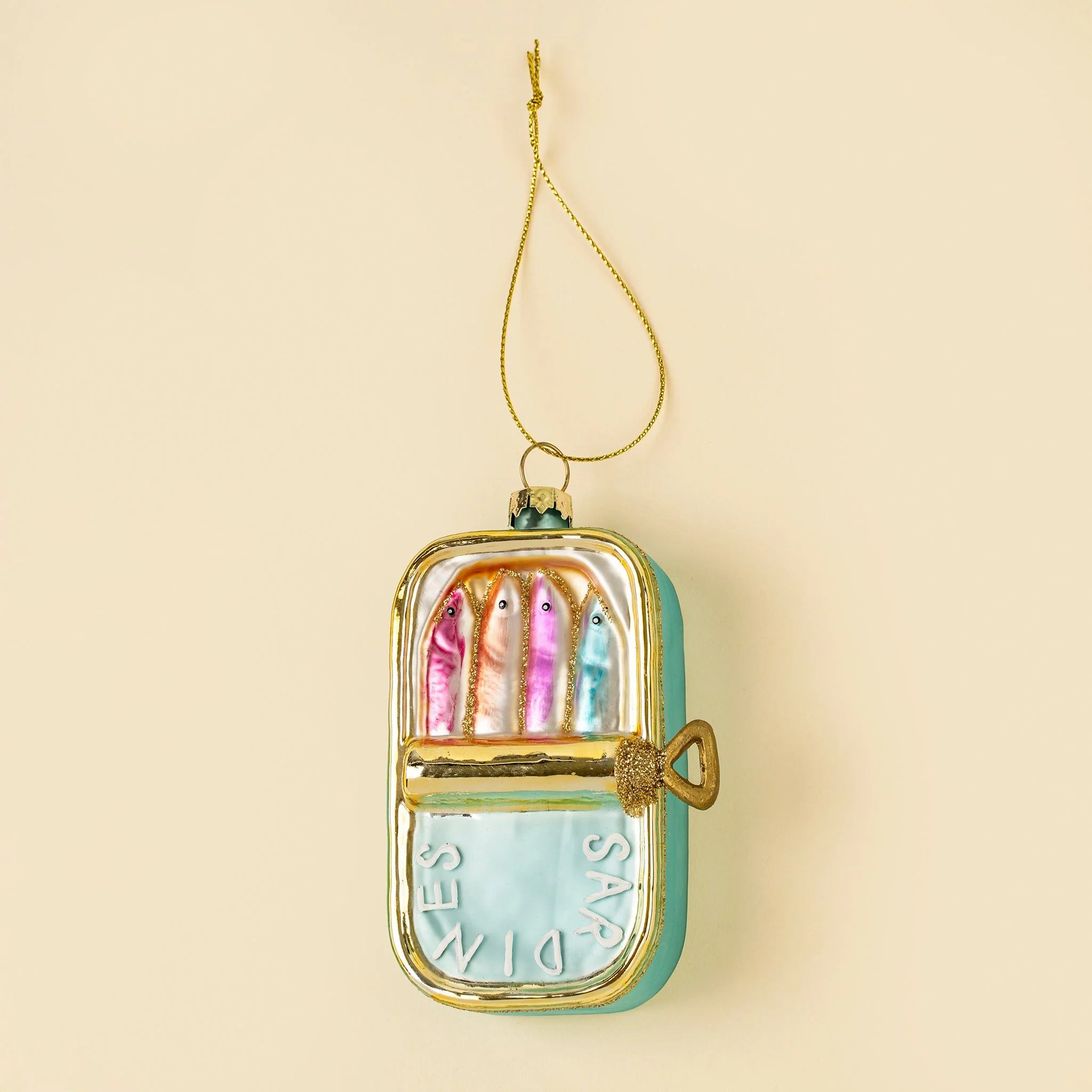 Retro Sardines Glass Holiday Ornament