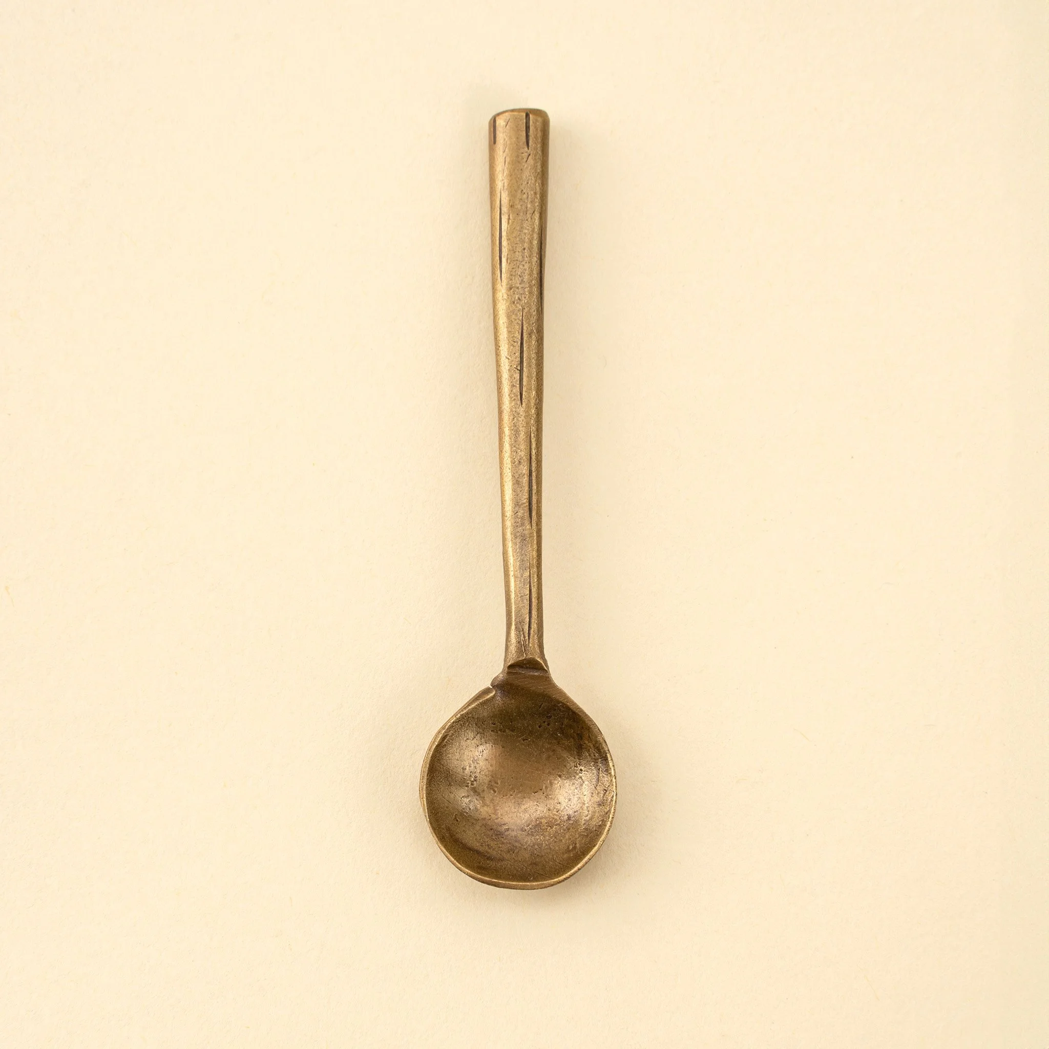 Aged Brass Salt Spoon