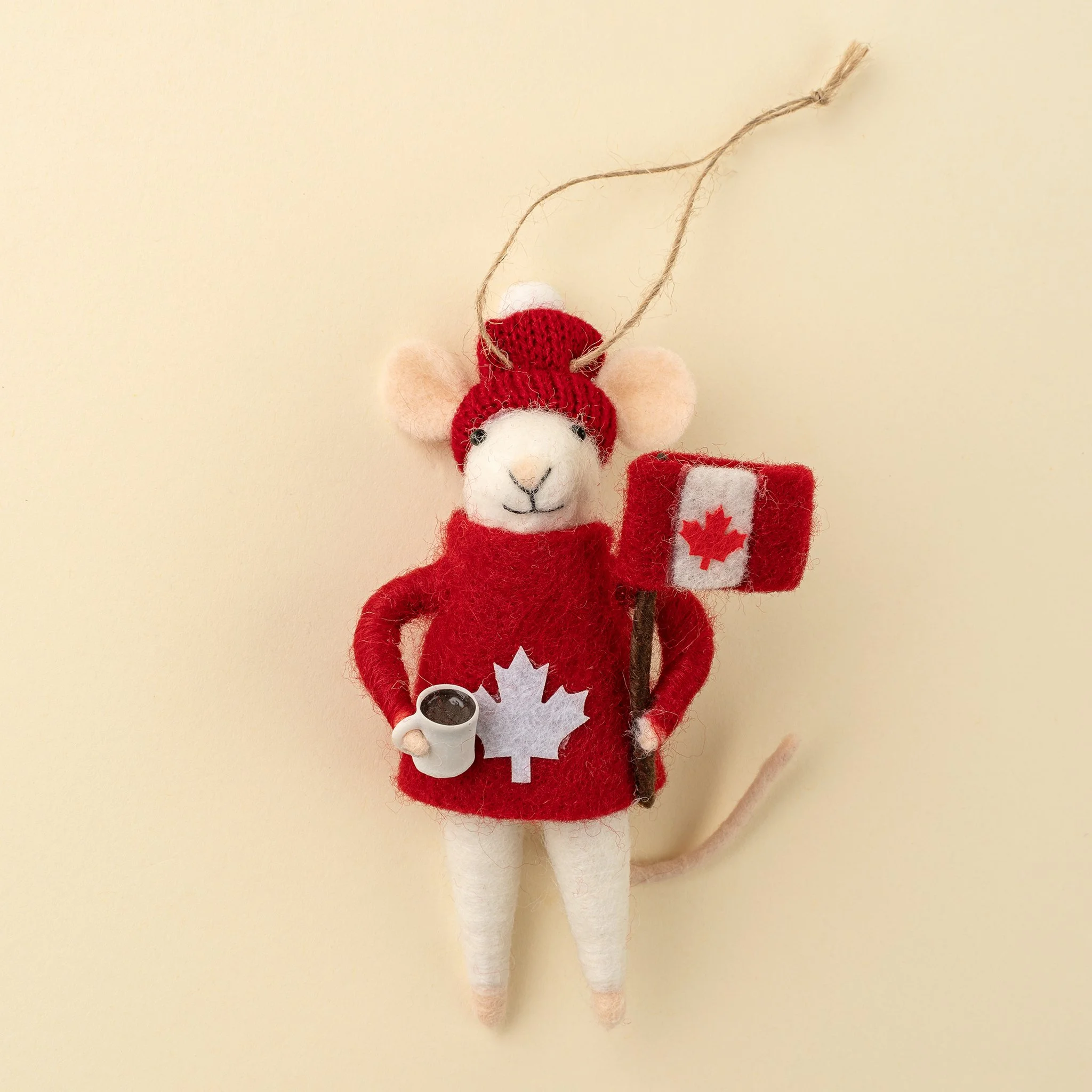 Cozy Canuck Mouse Holiday Ornament