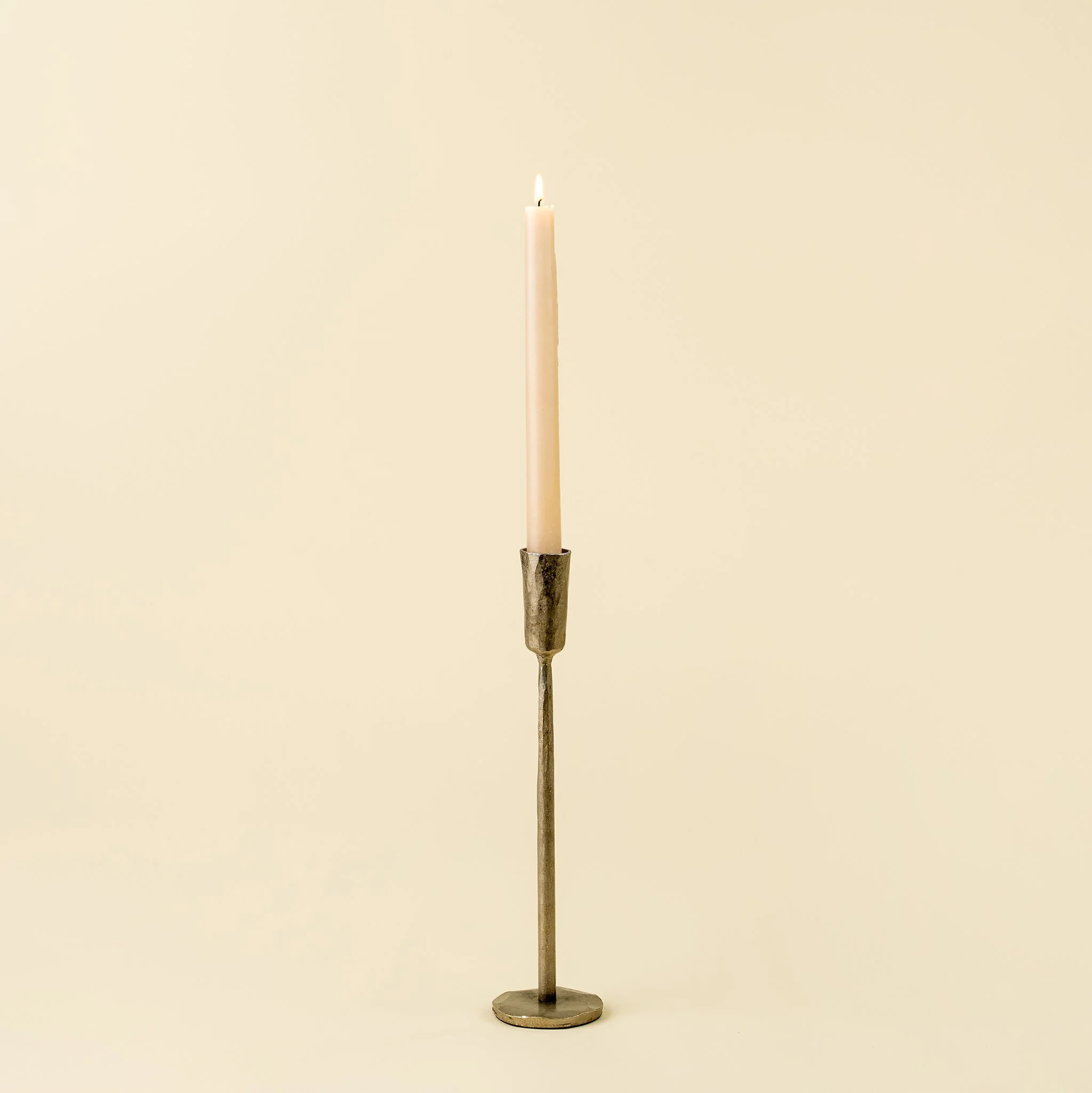 Luna Forged Candlestick M, Silver