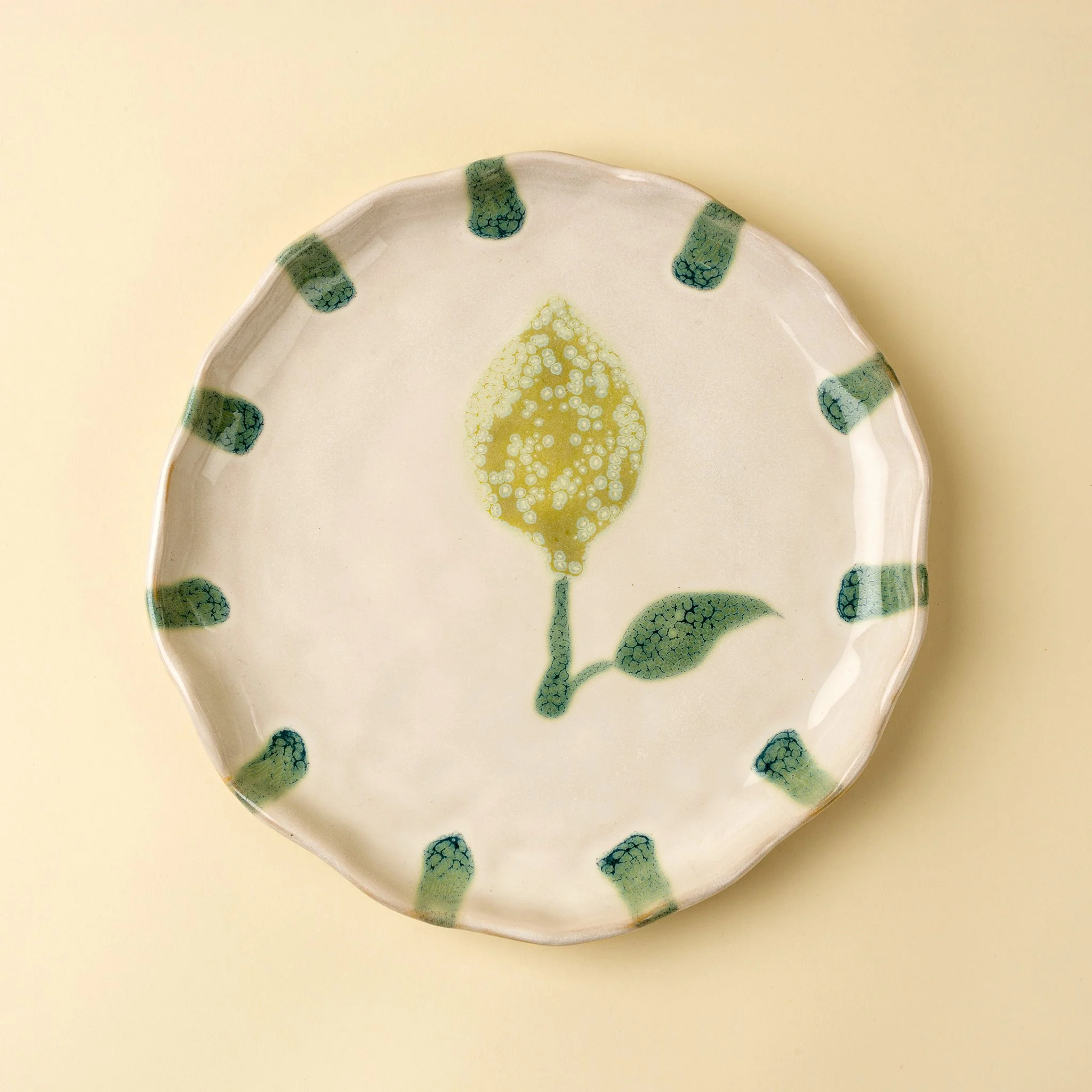 Painted Petals Plate L, Lemon