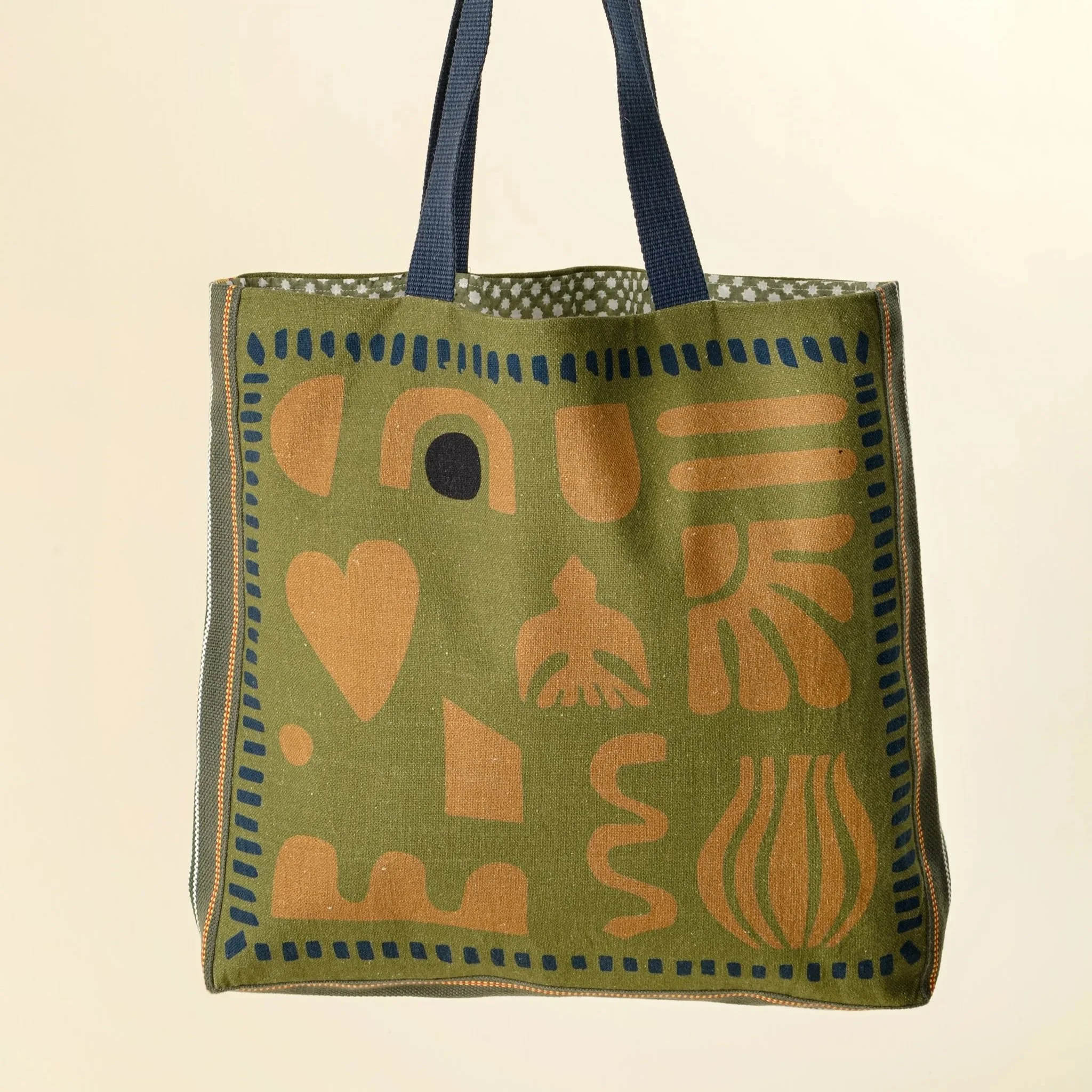 Spring Silhouettes Tote Bag, Green