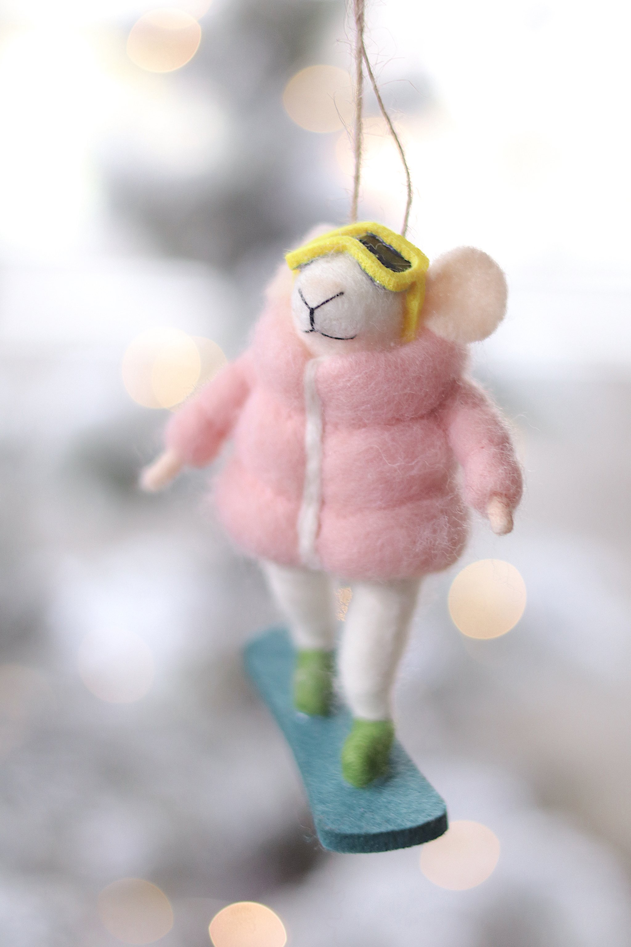 Snowboard Sadie Mouse Holiday Ornament