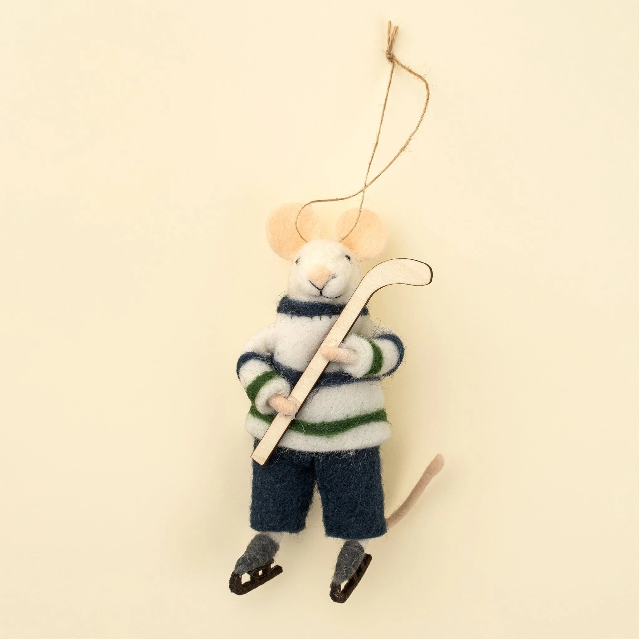 Hockey Hal Mouse Holiday Ornament