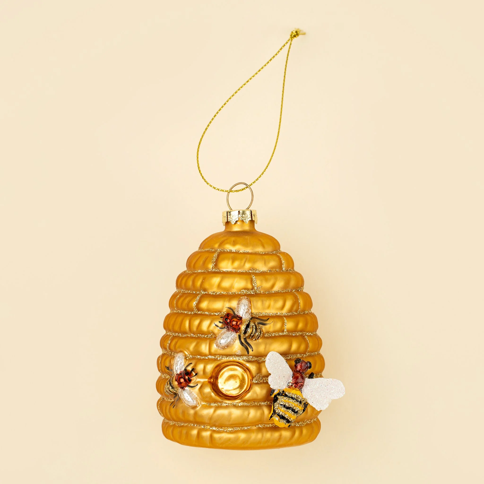 Beehive Glass Holiday Ornament
