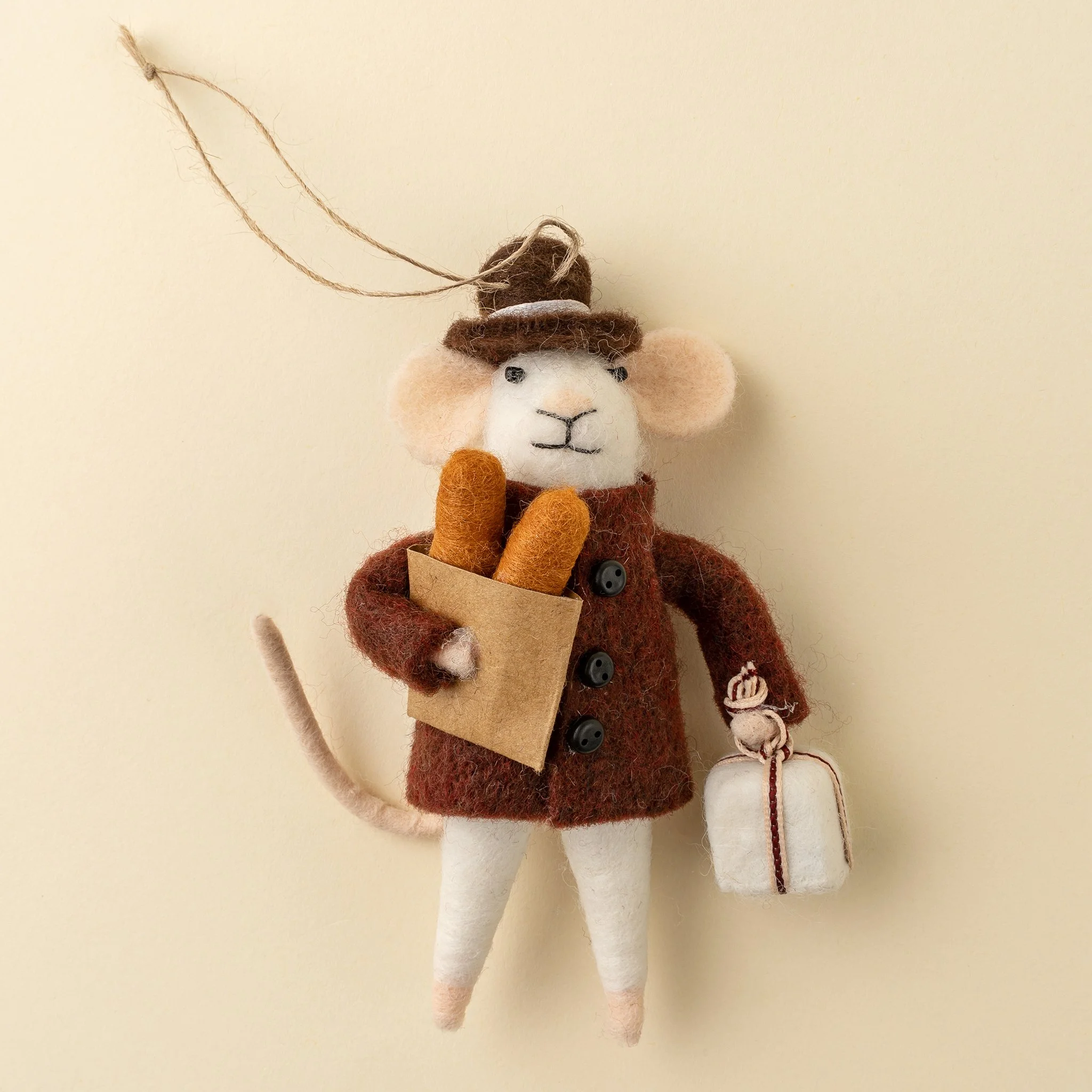 Baguette Benoit Mouse Holiday Ornament