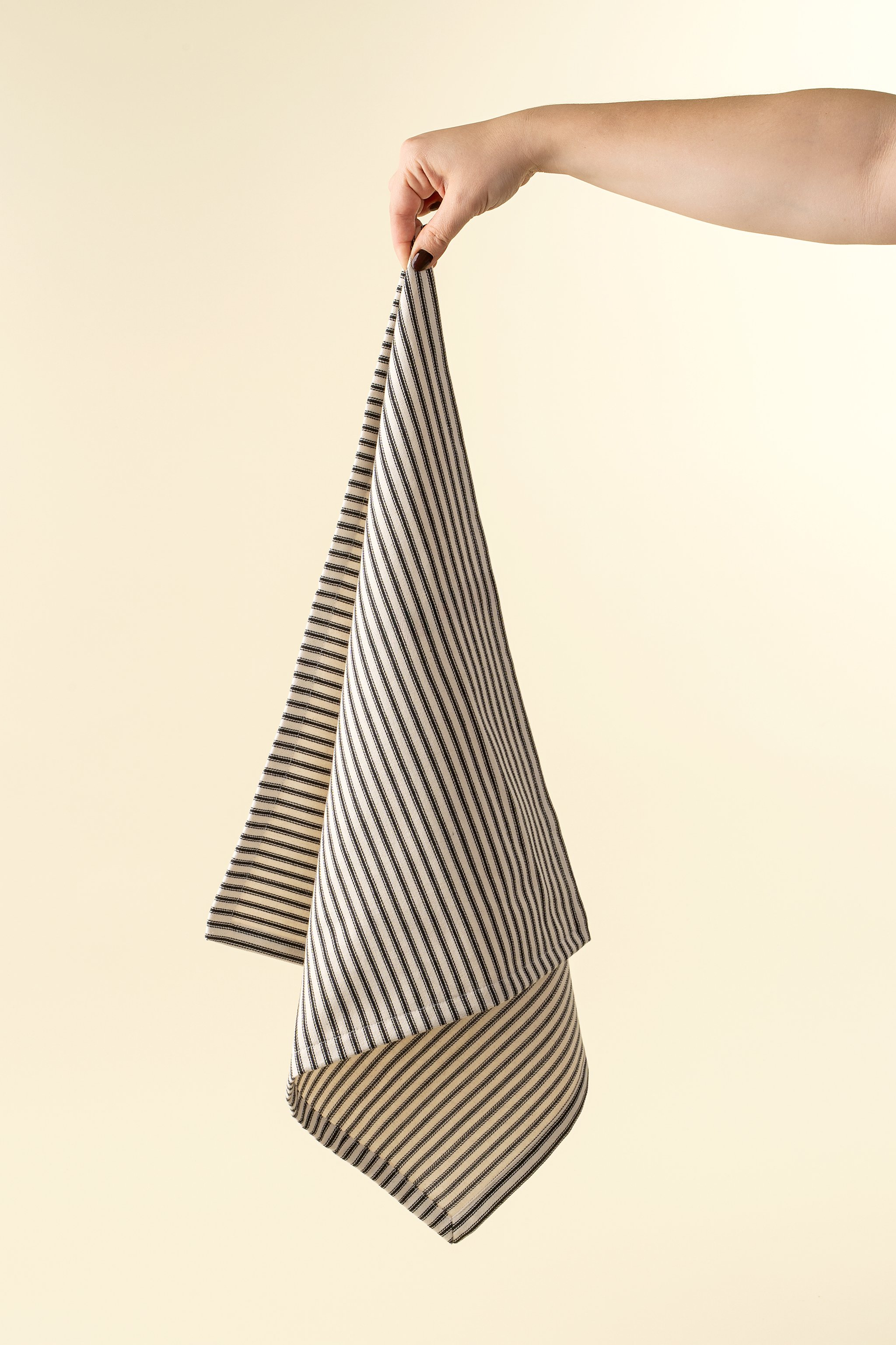 Black Ticking Napkins S/4
