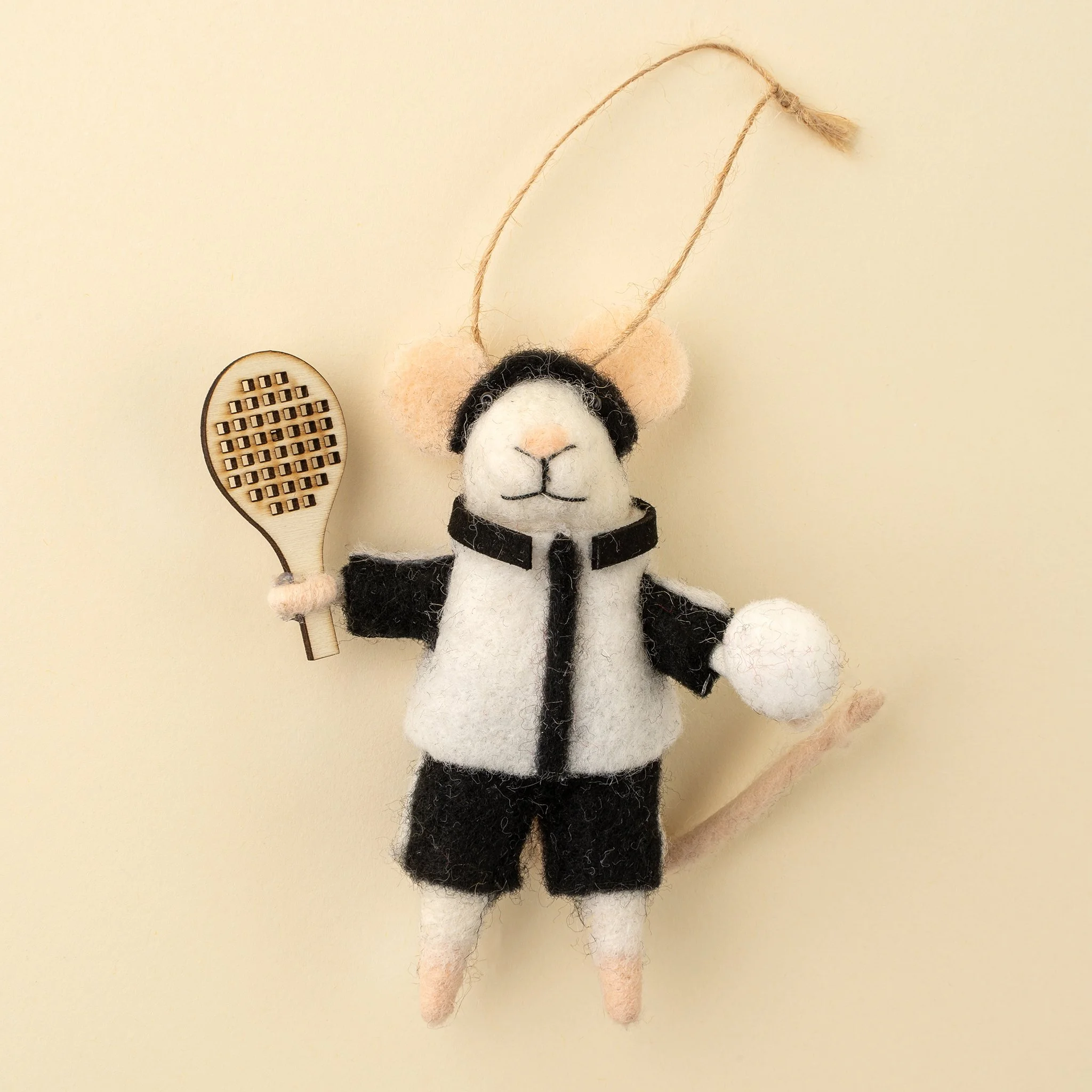 Pickle Ball Percy Mouse Holiday Ornament