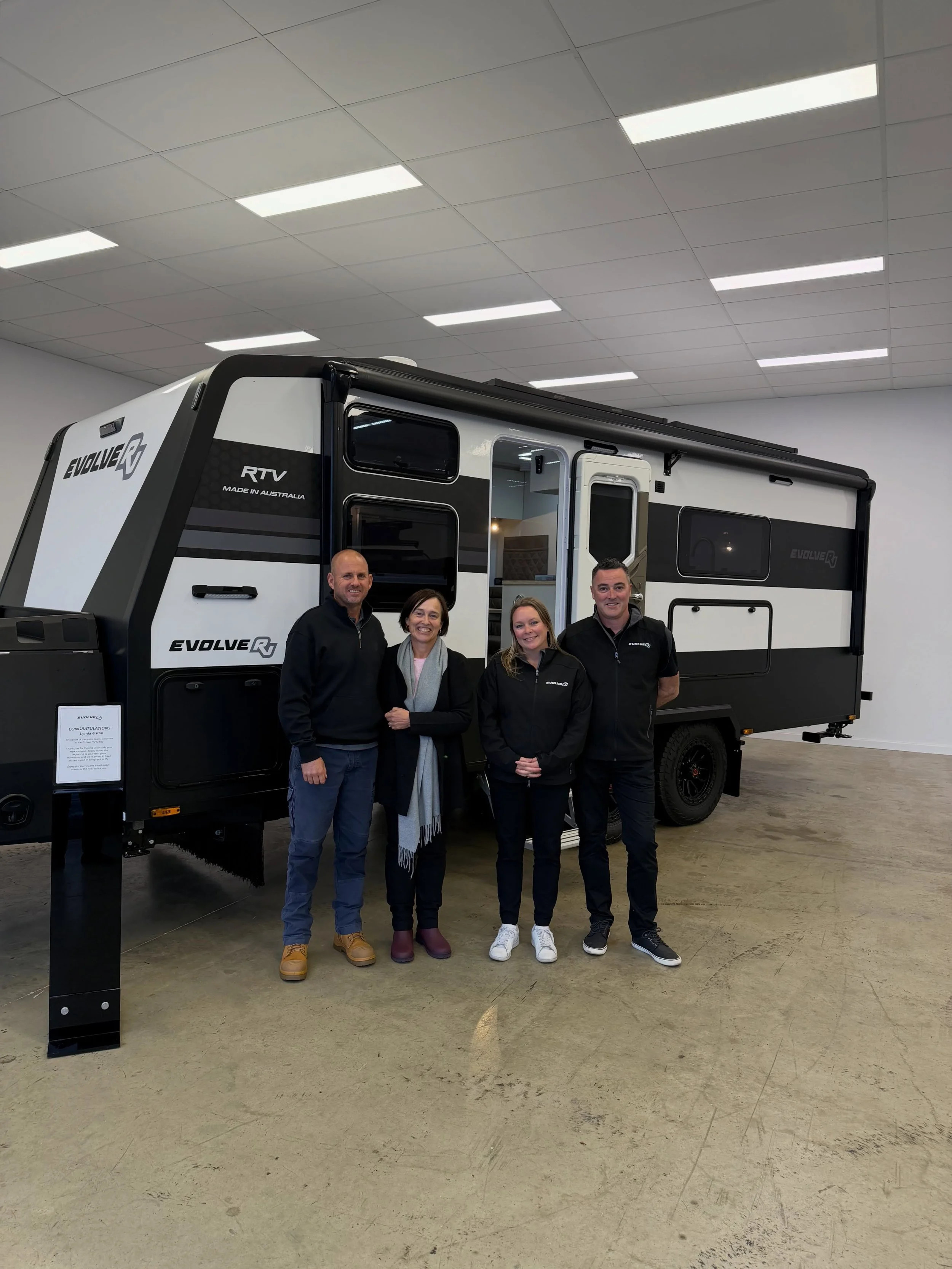 A huge congratulations to Lynda &amp; Kim on taking the exciting step of building their very own Evolve RV! 🥂 Thank you for placing your trust in our team. We don&rsquo;t take that responsibility lightly, and we&rsquo;re excited to create a caravan 