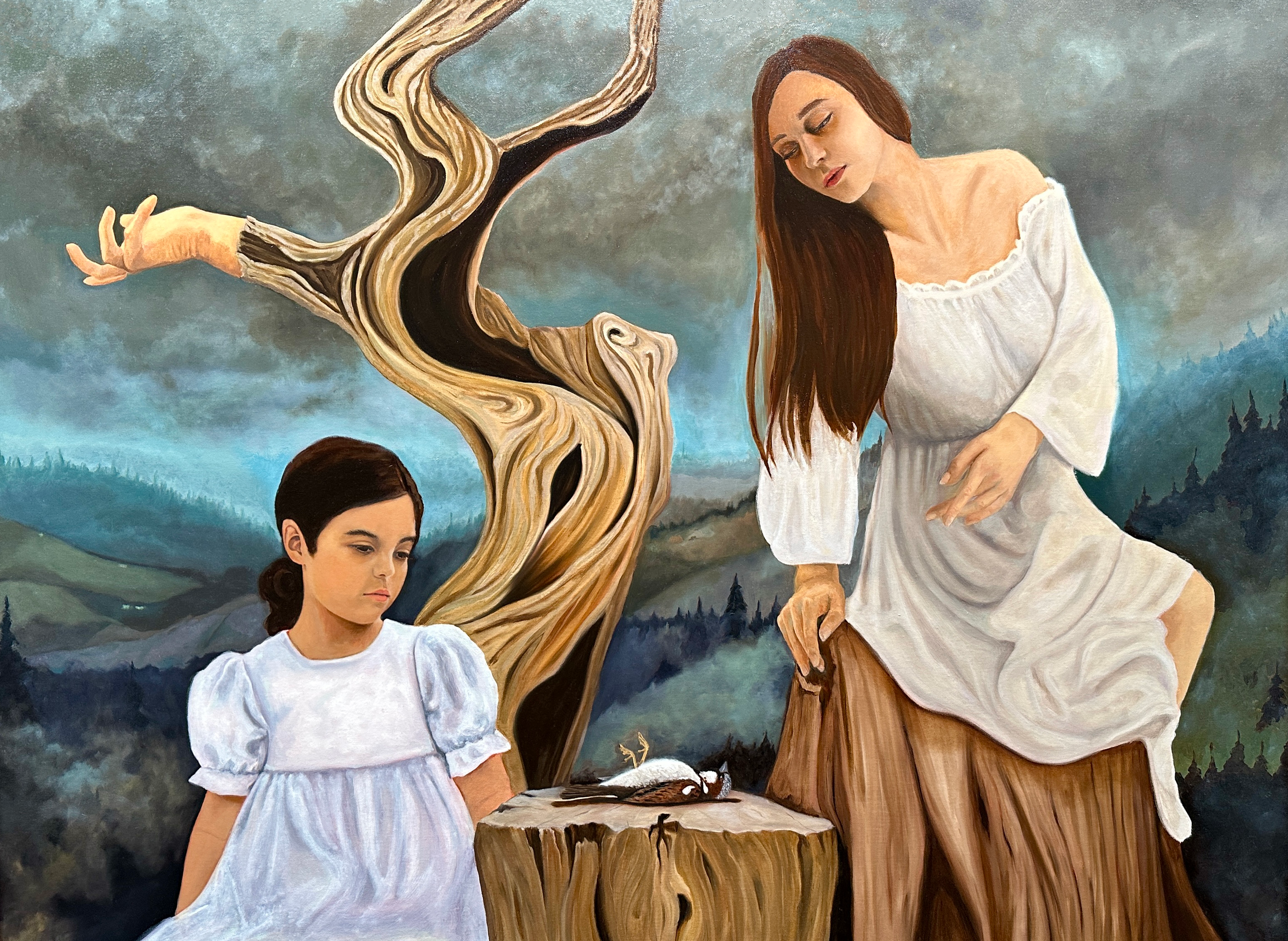 A Thin Veil Between Grief And Wisdom | 36"x48" | Oil on canvas