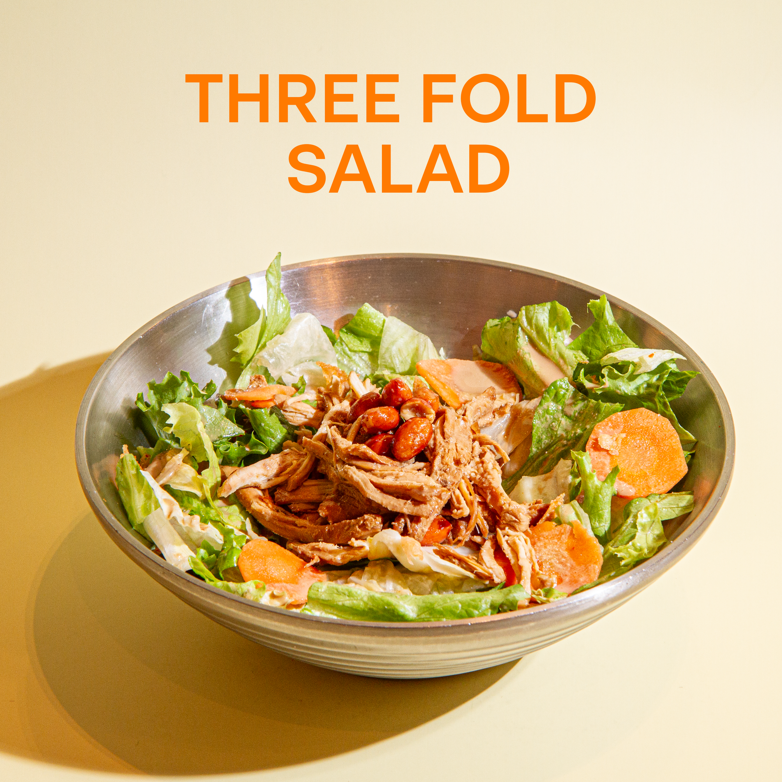 Greens, Taiwanese pickles, wok fried peanuts, crisps and your choice of Sesame Dressing or House Vinaigrette as well as your choice of braised chicken, pork, or tofu.