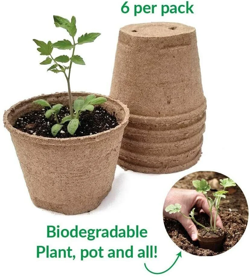 Jiffy 5 inch seed starting Peat pots Pack of 6 easy transplant Super Fast  Ship  FairAndFrugal and TheFairAndFrugalGuru