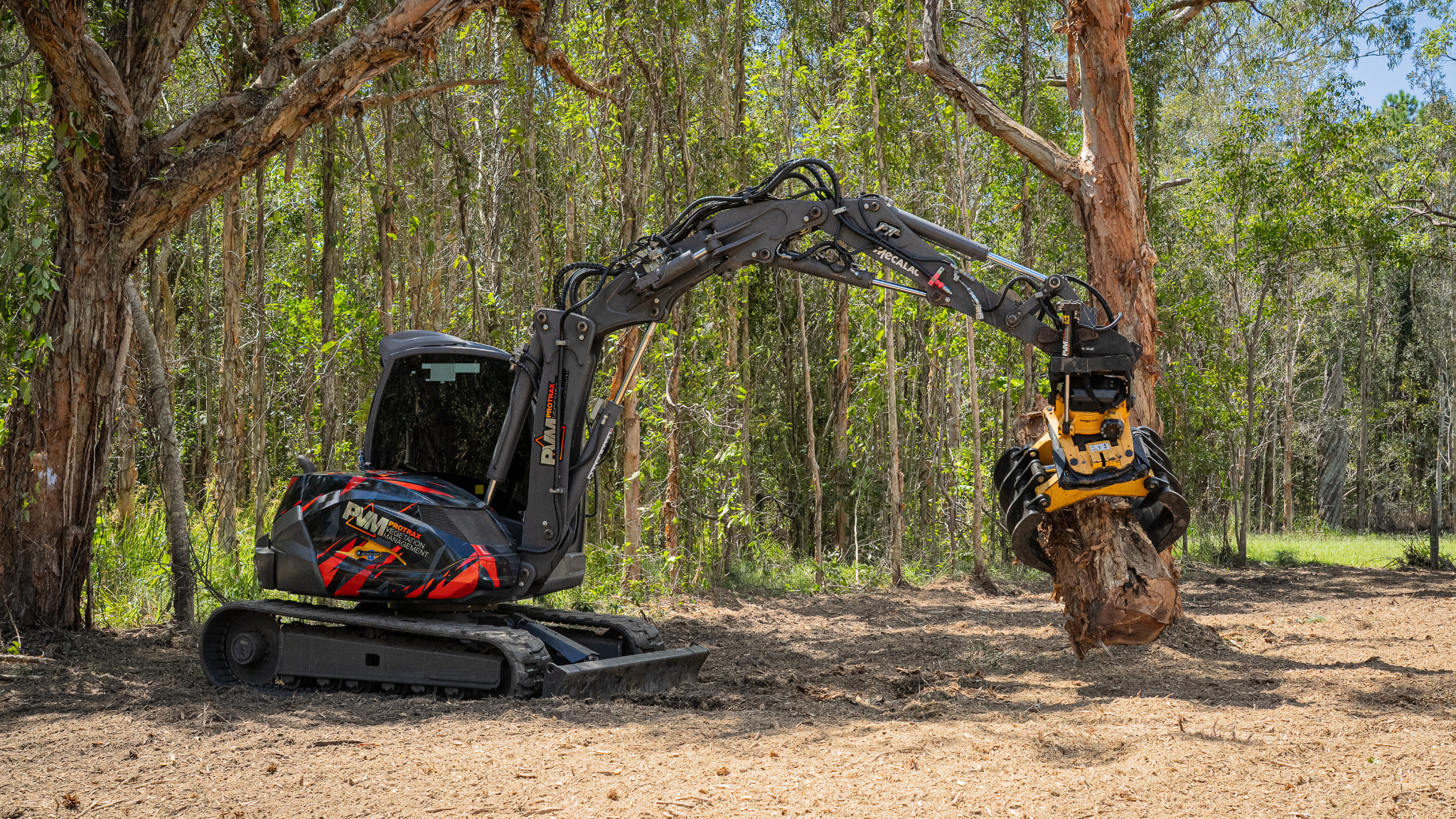 Land clearing Brisbane property using forestry mulching equipment