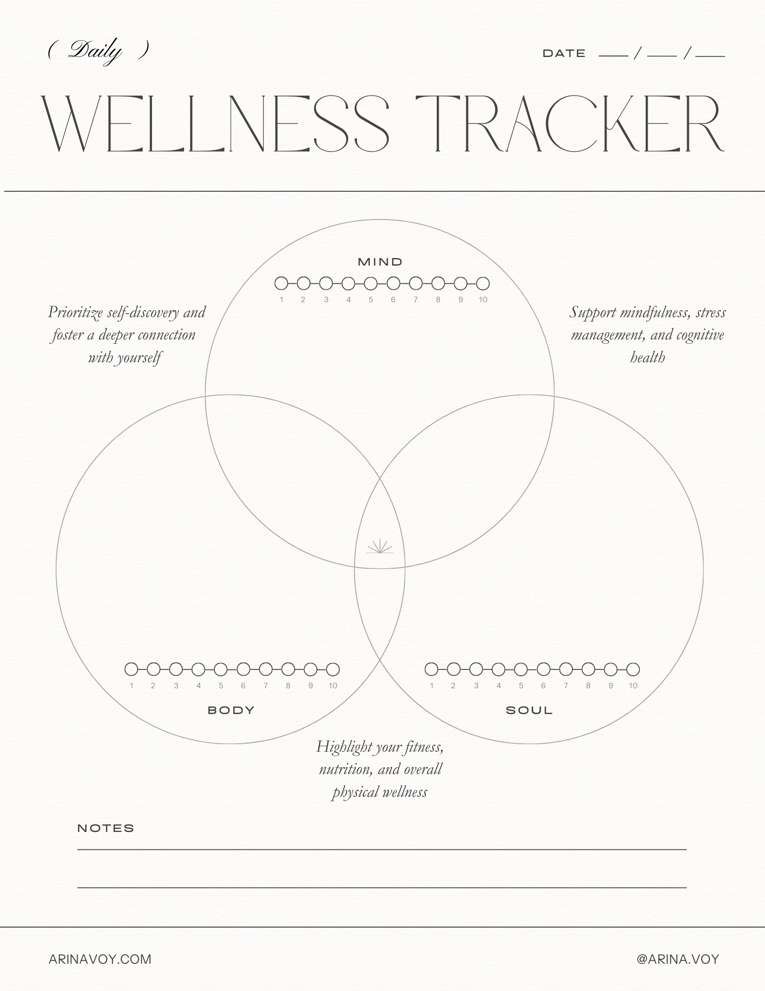 Wellness Tracker Template — Arina Voy